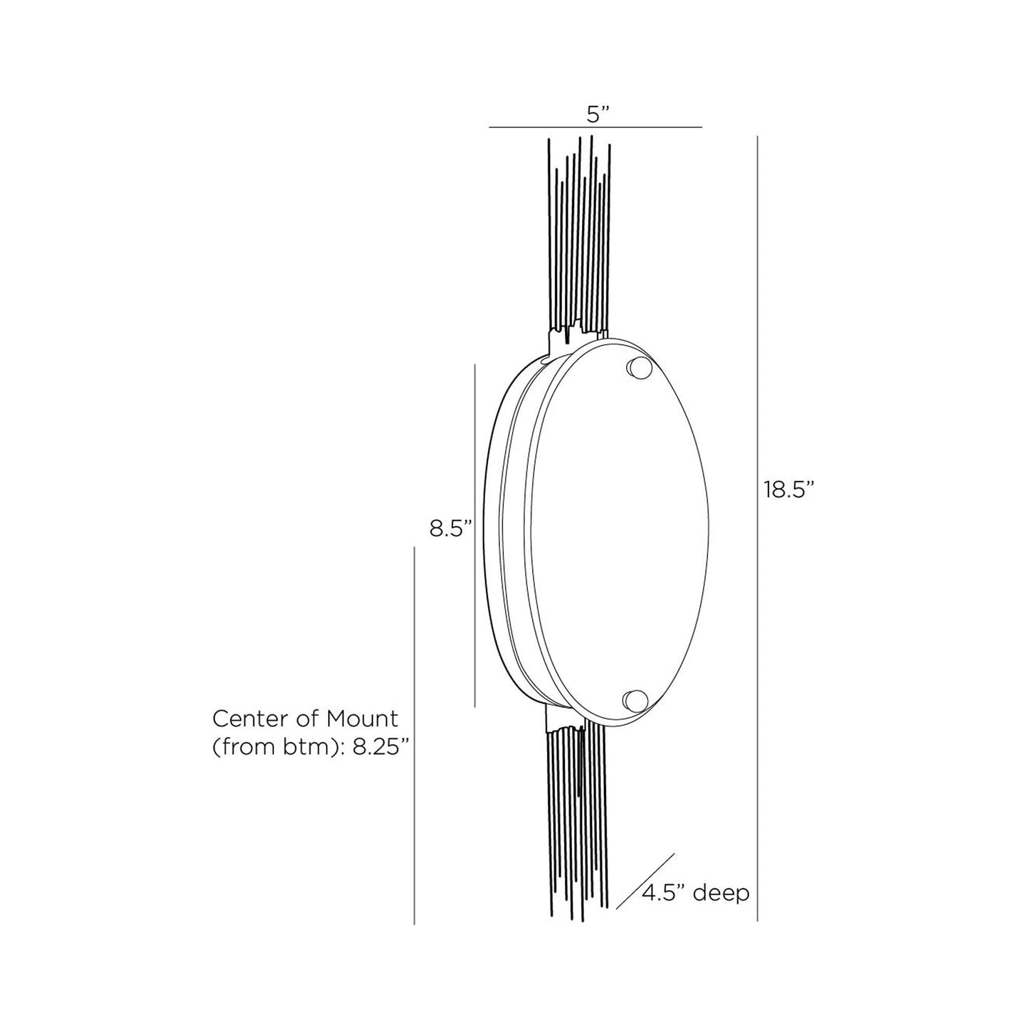 Ernest Wall Light - line drawing.