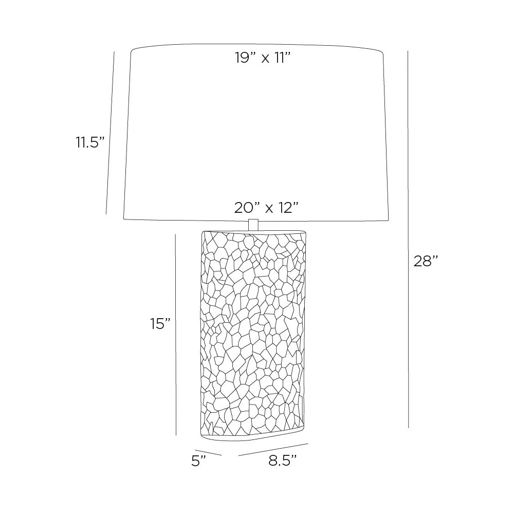 Felicity Table Lamp - line drawing.