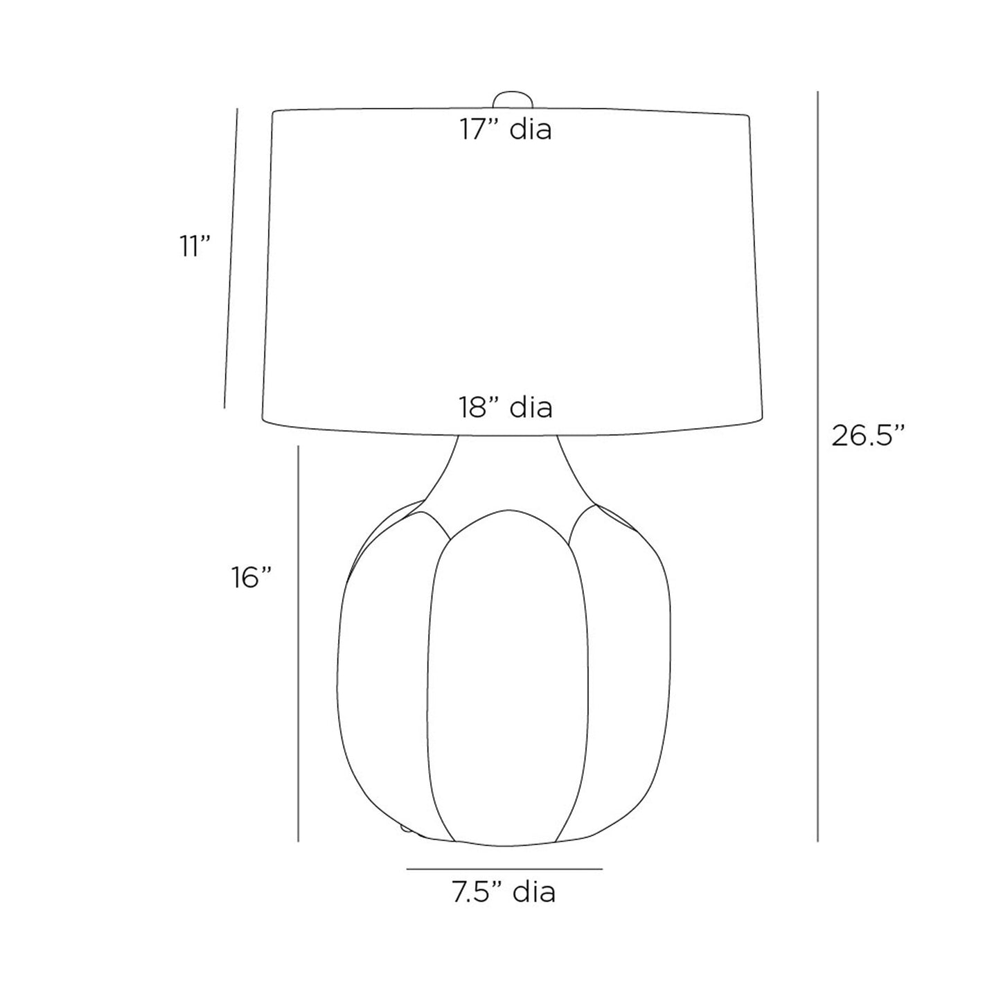 Fig Table Lamp - line drawing.