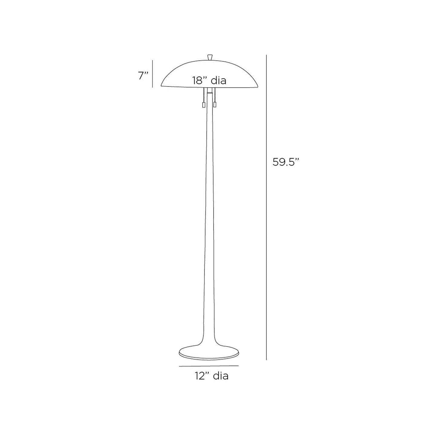 Fleetwood Floor Lamp - line drawing.