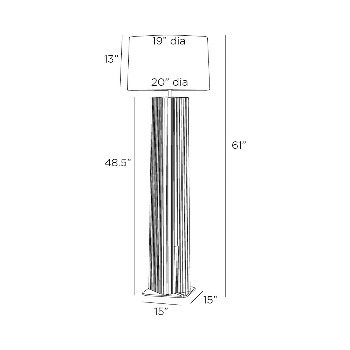 Fortunata Floor Lamp - line drawing.