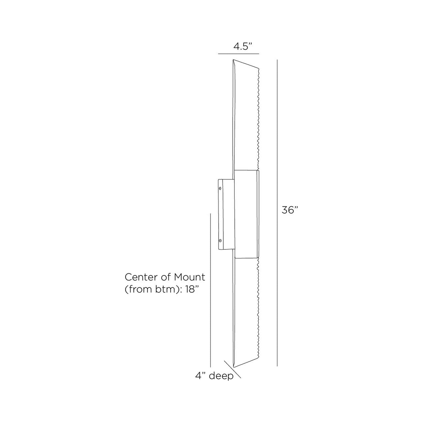 Francisco Wall Light - line drawing.