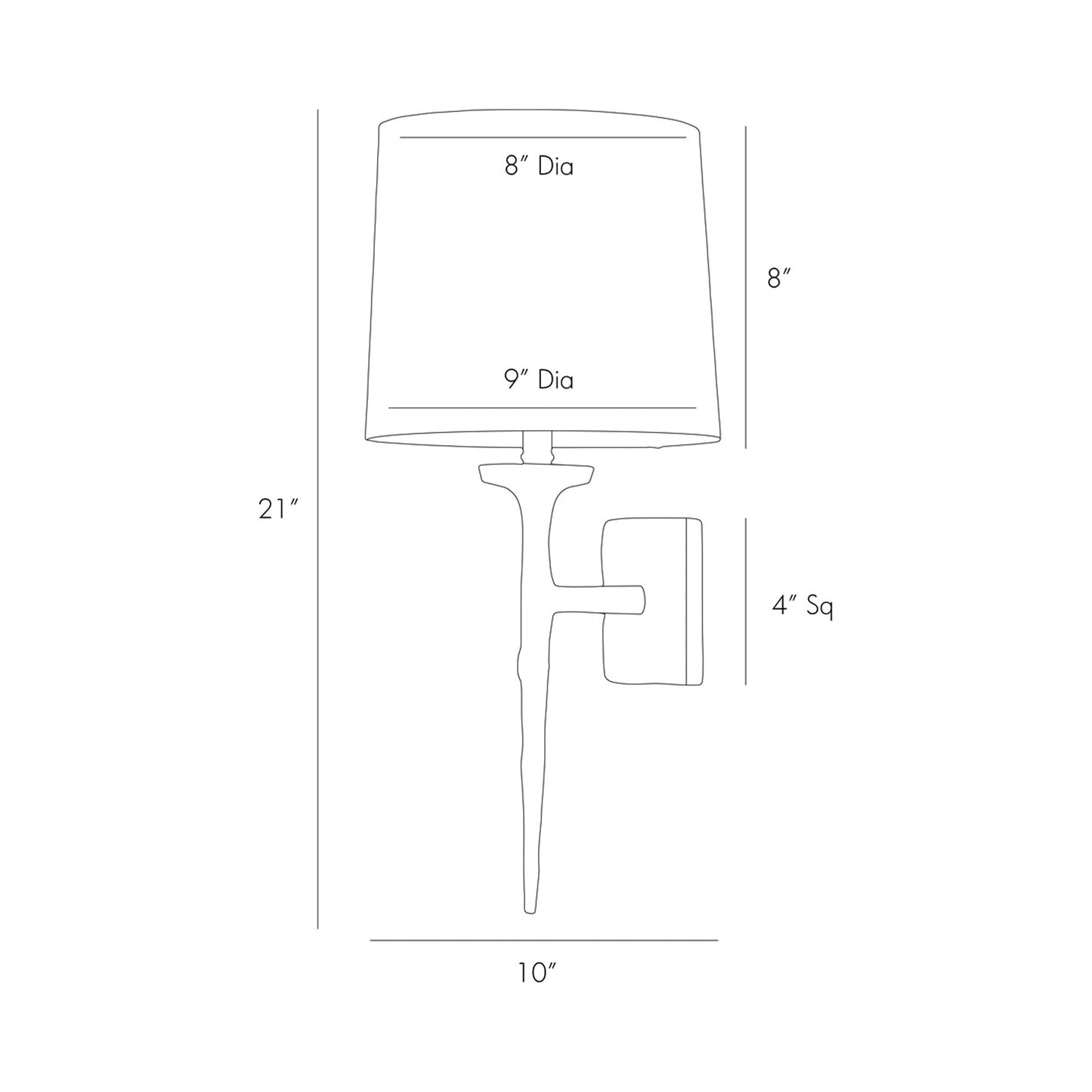 Franz Wall Light - line drawing.
