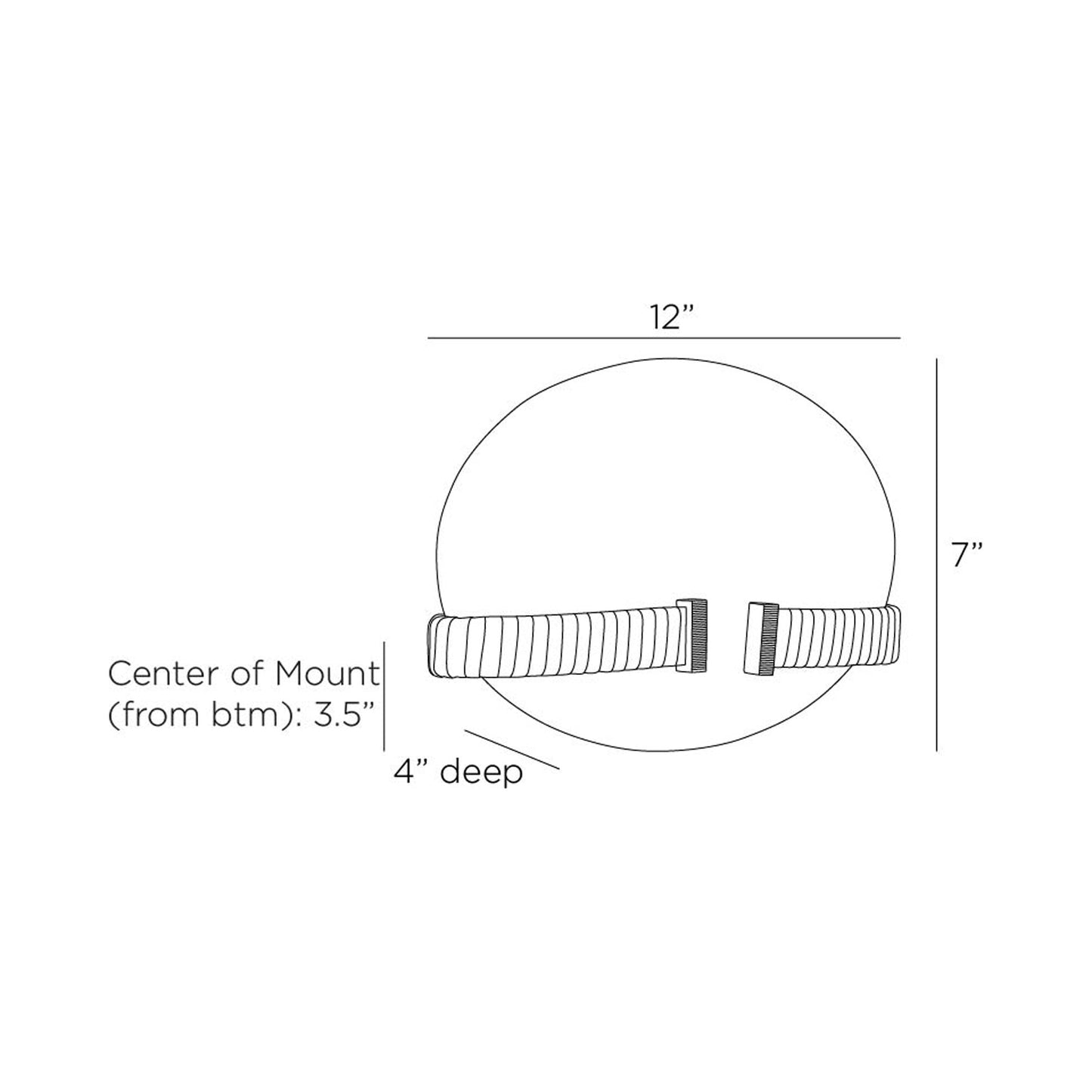Fresno LED Wall Light - line drawing.