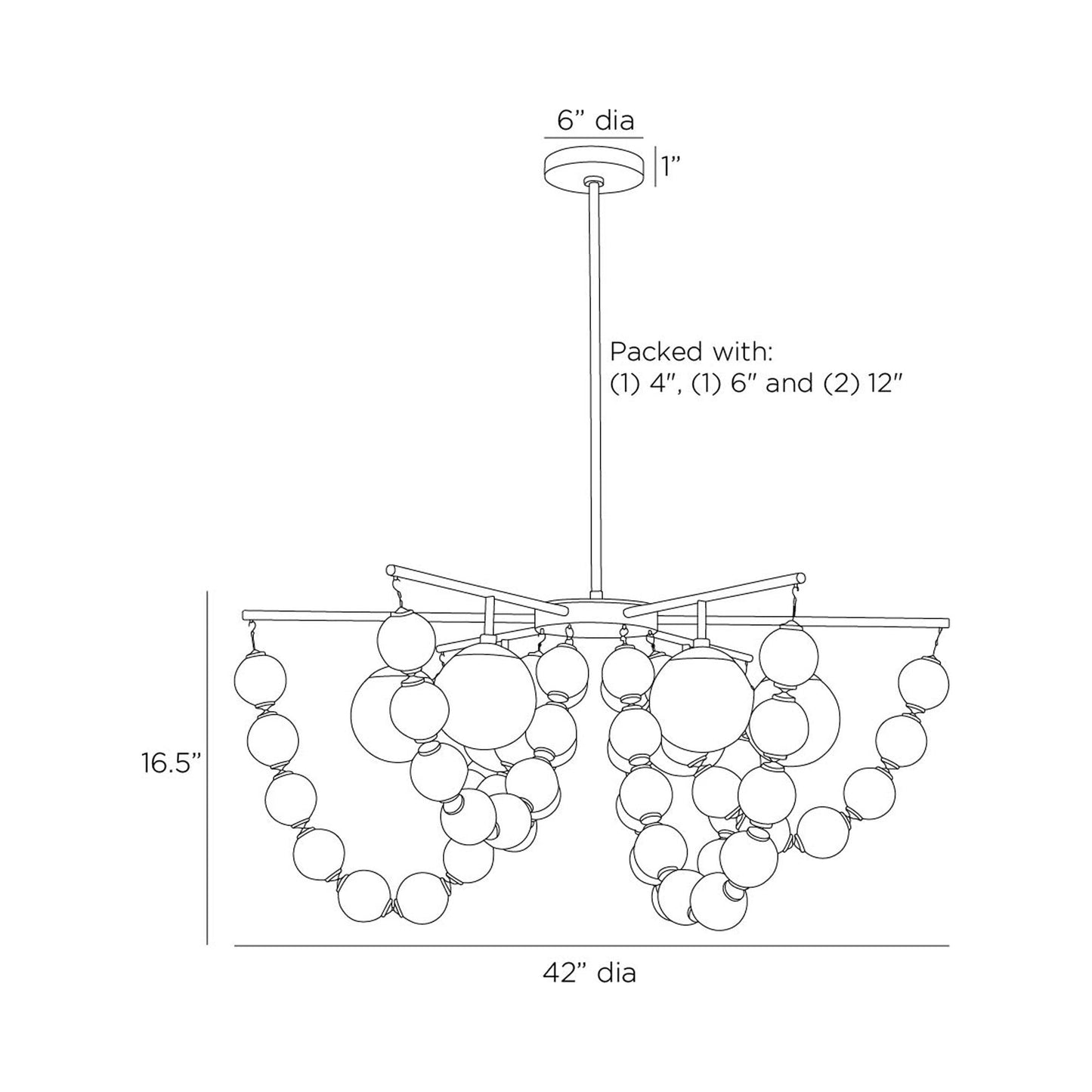 Genesis Chandelier - line drawing.
