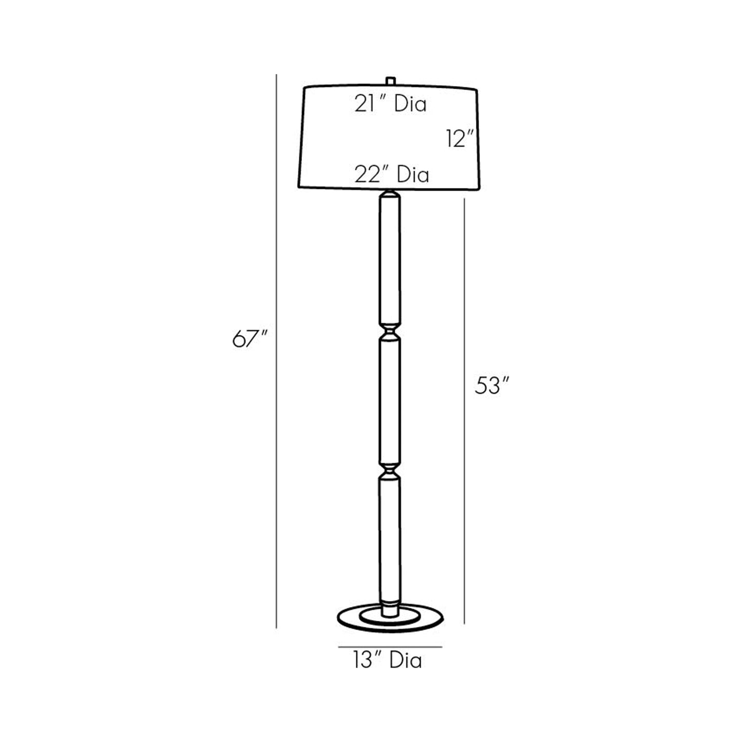 Gio Floor Lamp - line drawing.