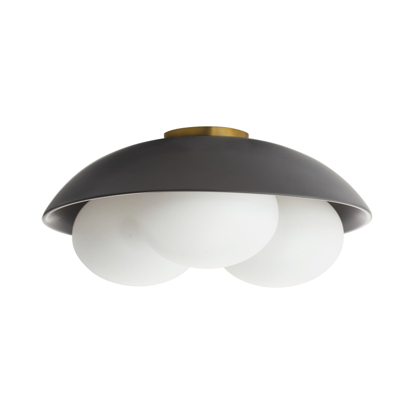 Glaze Flush Mount Ceiling Light in Matte Black (3-Light).