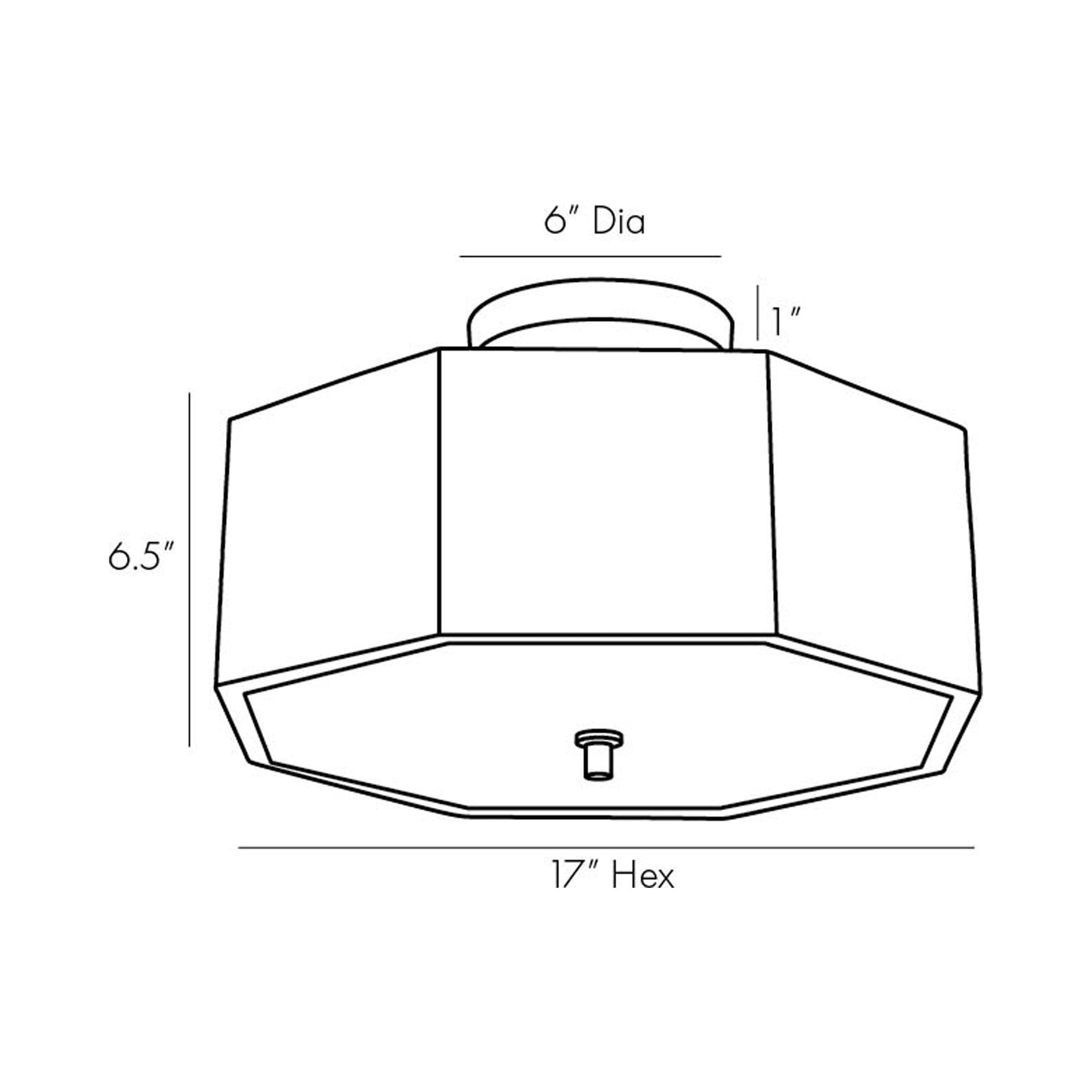 Grespan Semi Flush Mount Ceiling Light - line drawing.