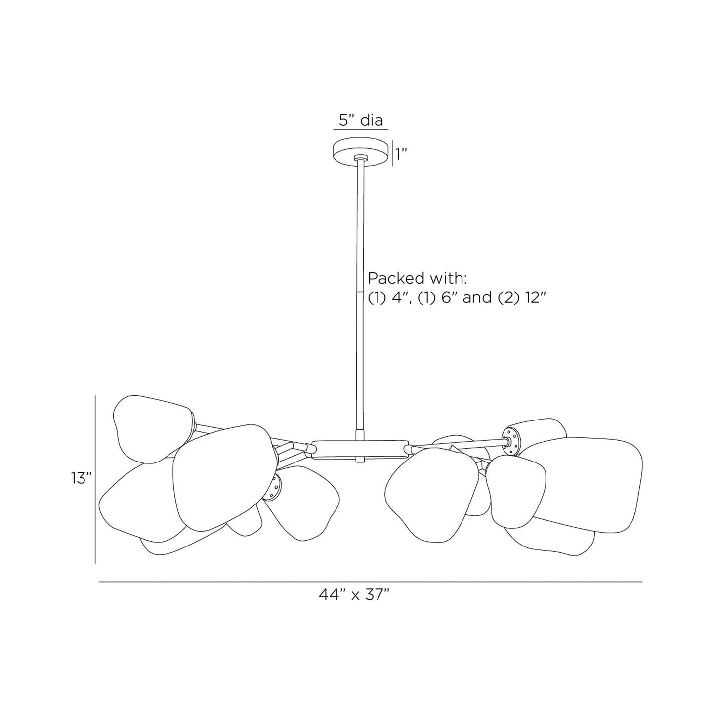 Grozny Chandelier - line drawing.