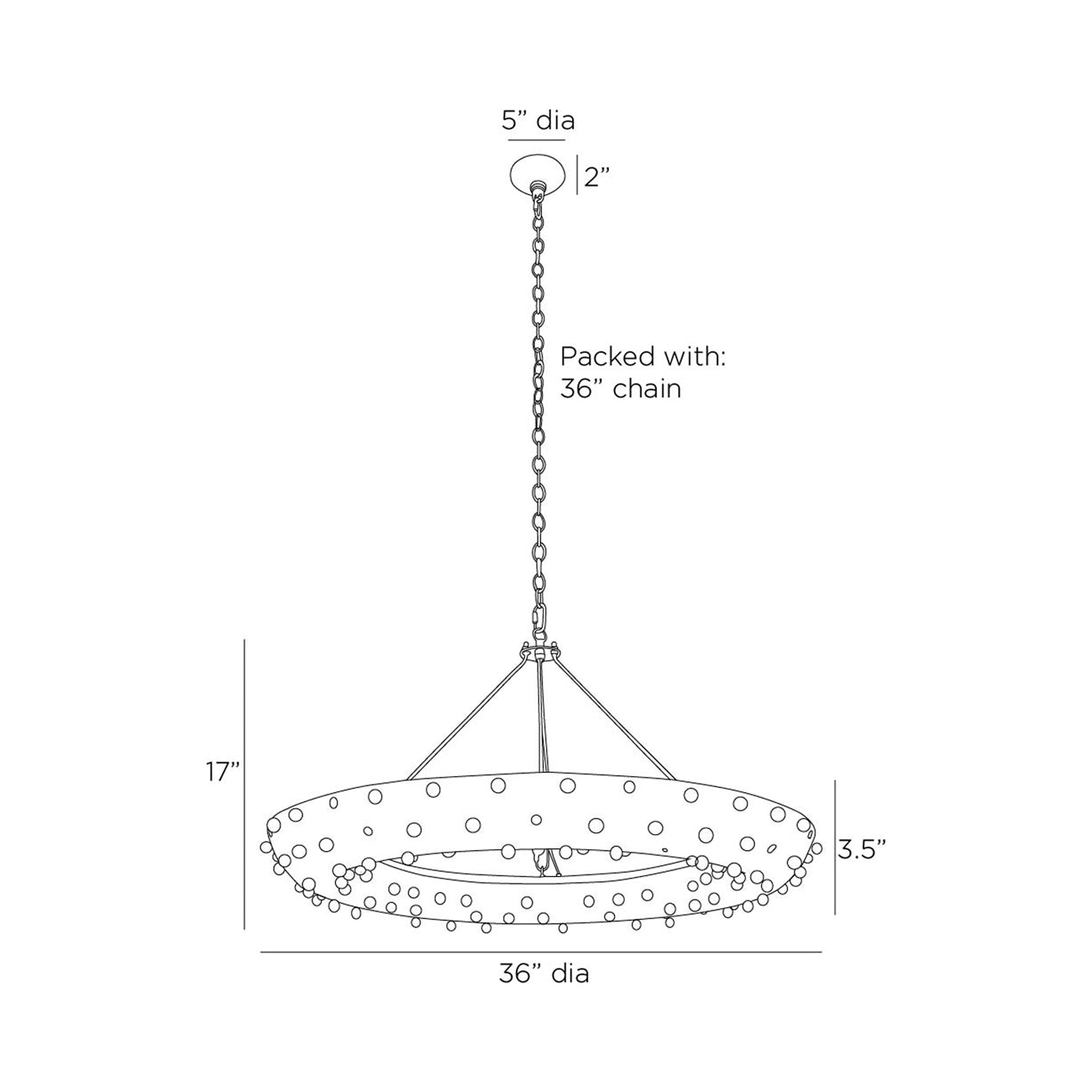 Hardy Chandelier - line drawing.
