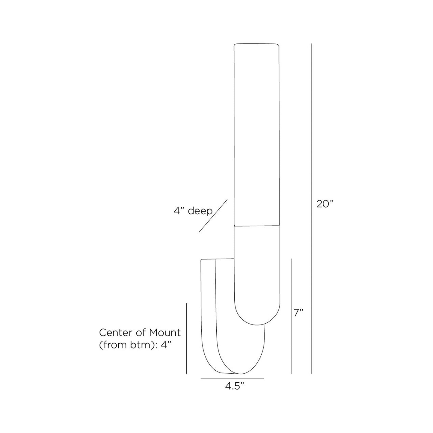 Haynes LED Bath Vanity Light - line drawing.