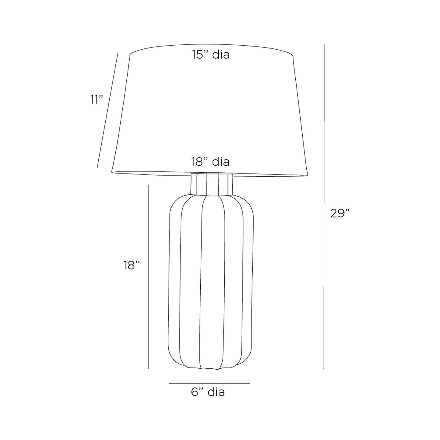 Henrietta Table Lamp - line drawing.