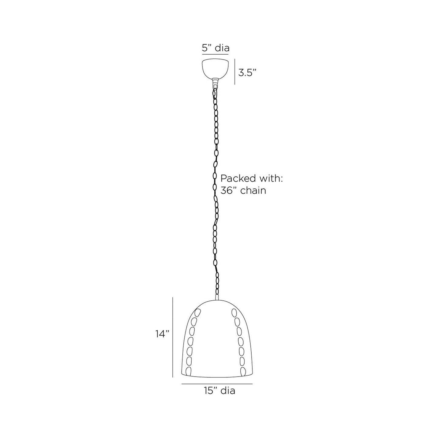 Hobbes Pendant Light - line drawing.