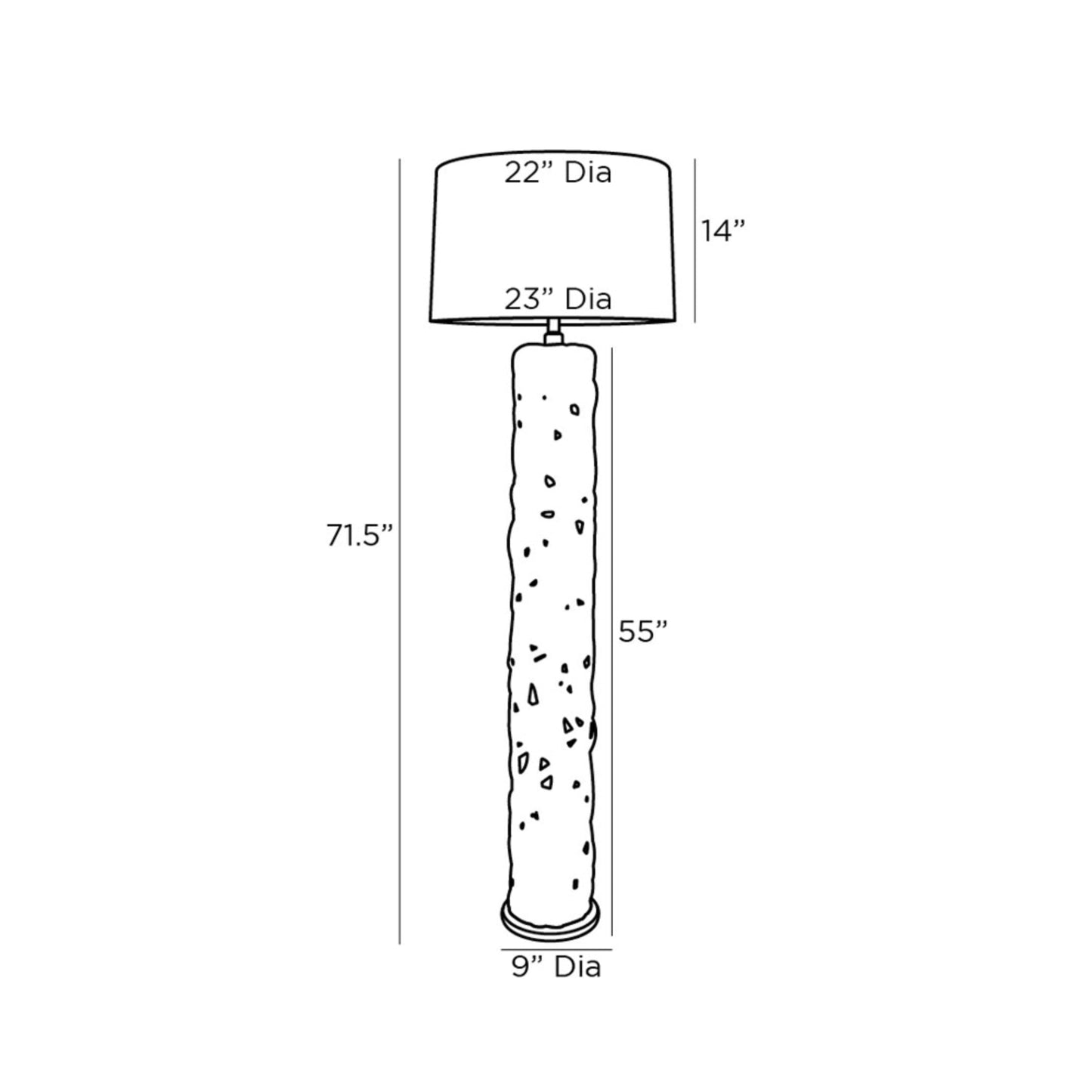 Horatio Floor Lamp - line drawing.