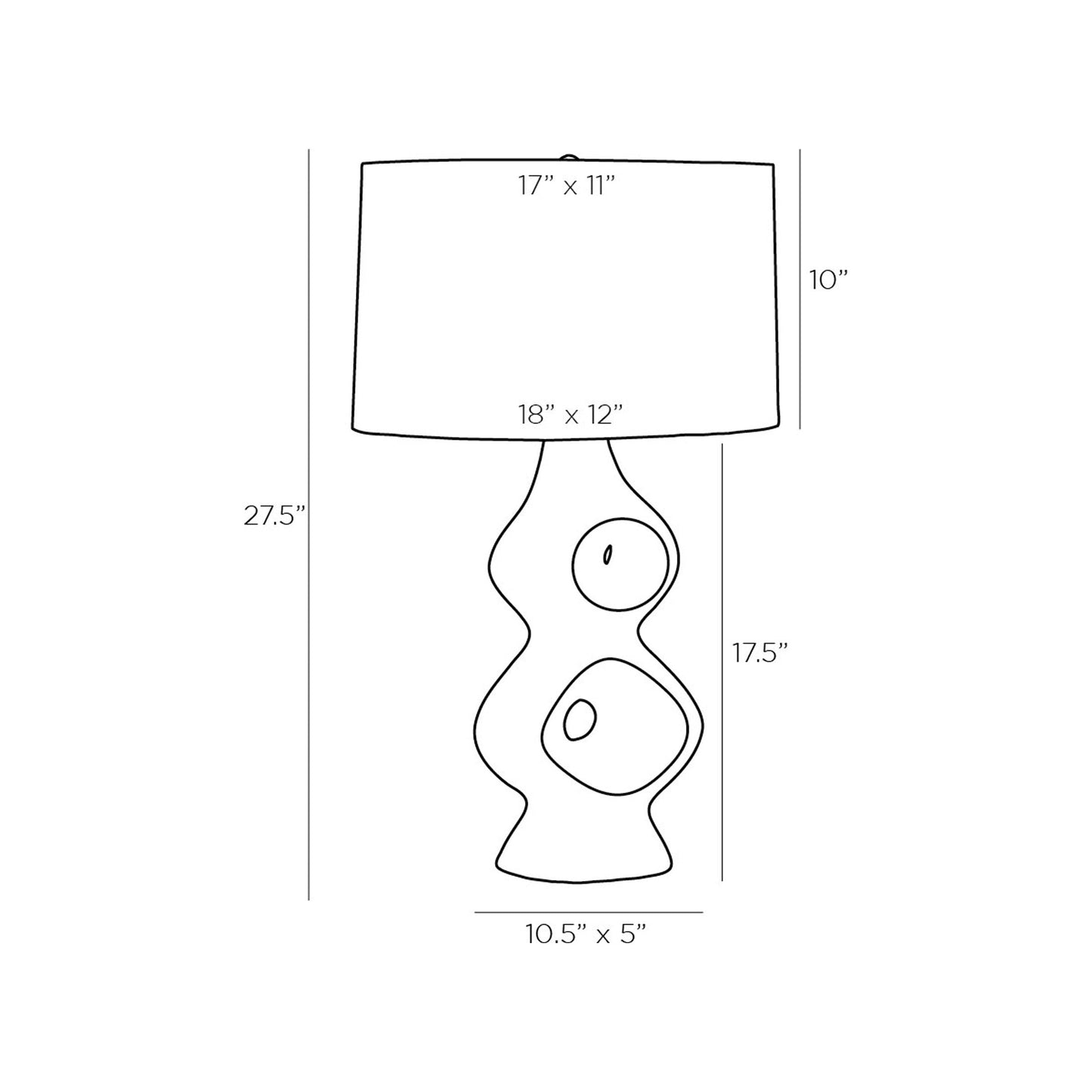 Jemai Table Lamp - line drawing.