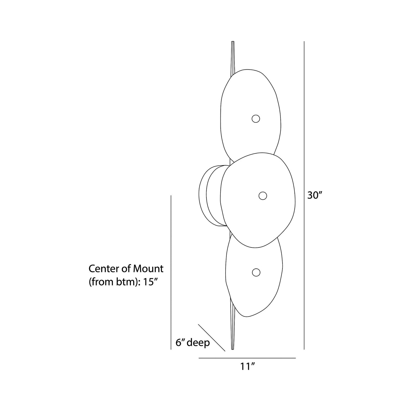 Kylie Wall Light - line drawing.