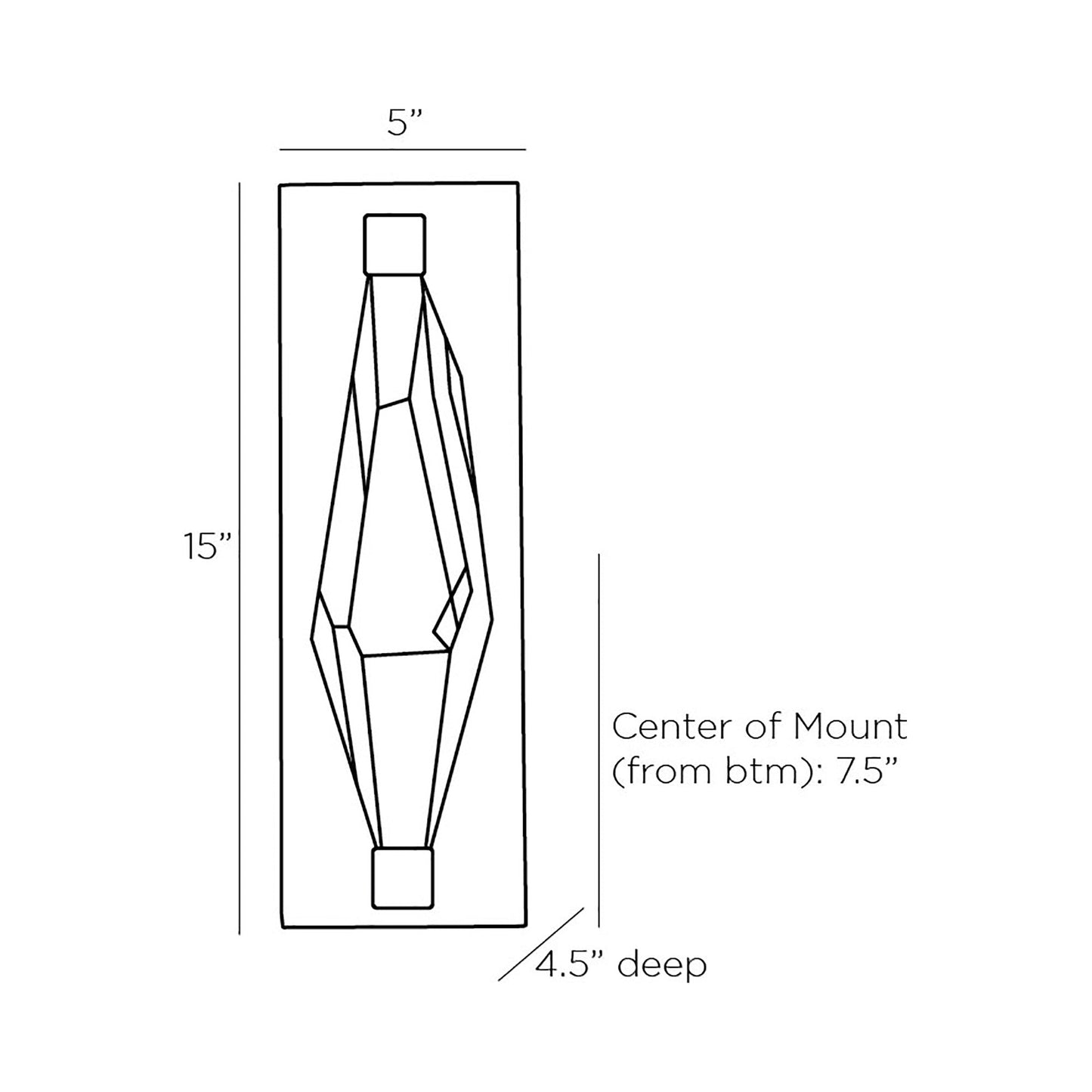 Maisie LED Wall Light - line drawing.