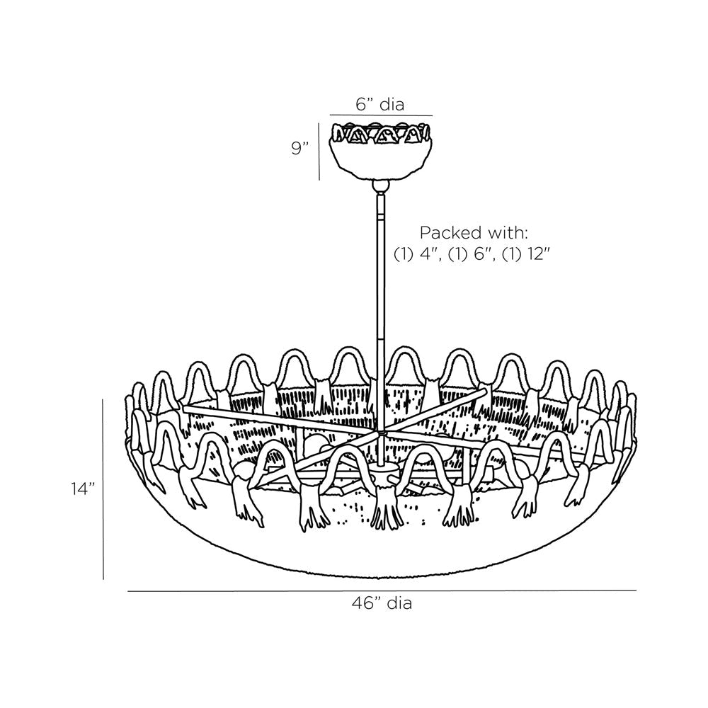 Mar Chandelier - line drawing.