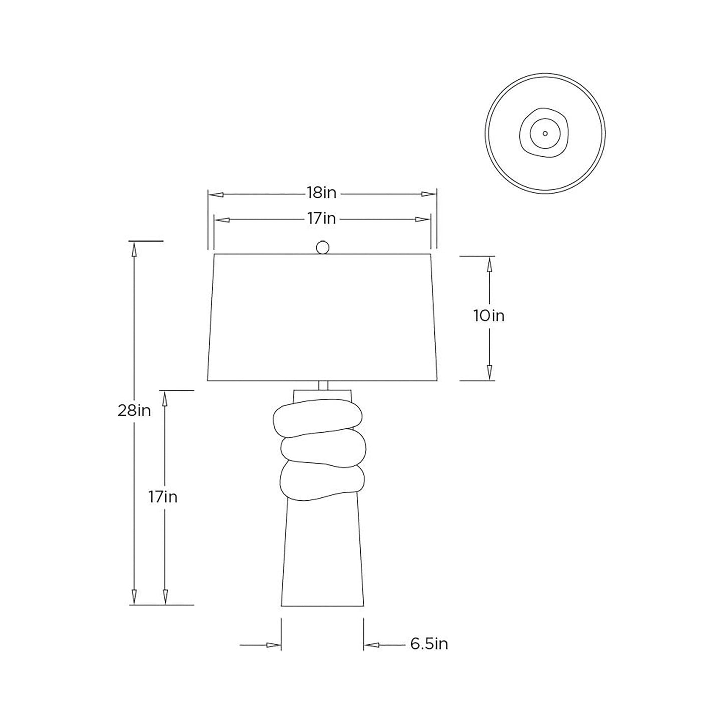 Milan Table Lamp - line drawing.