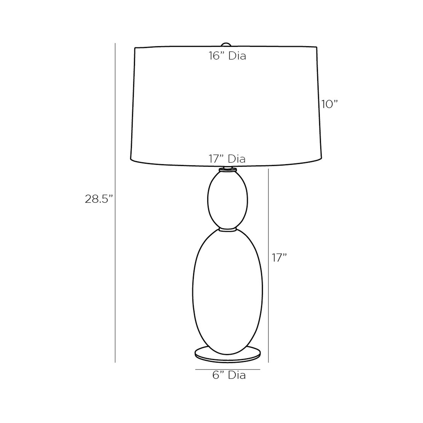 Minato Table Lamp - line drawing.