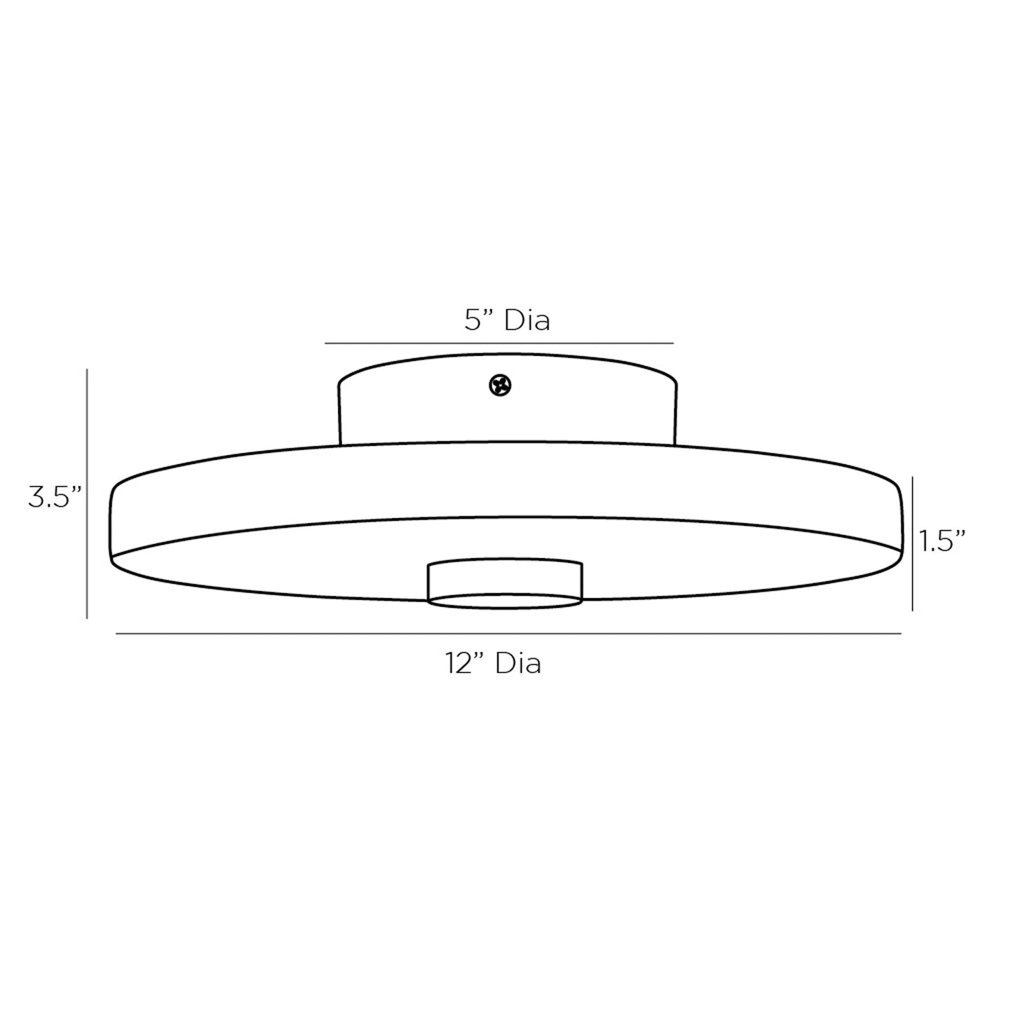 Moers LED Flush Mount Ceiling Light - line drawing.