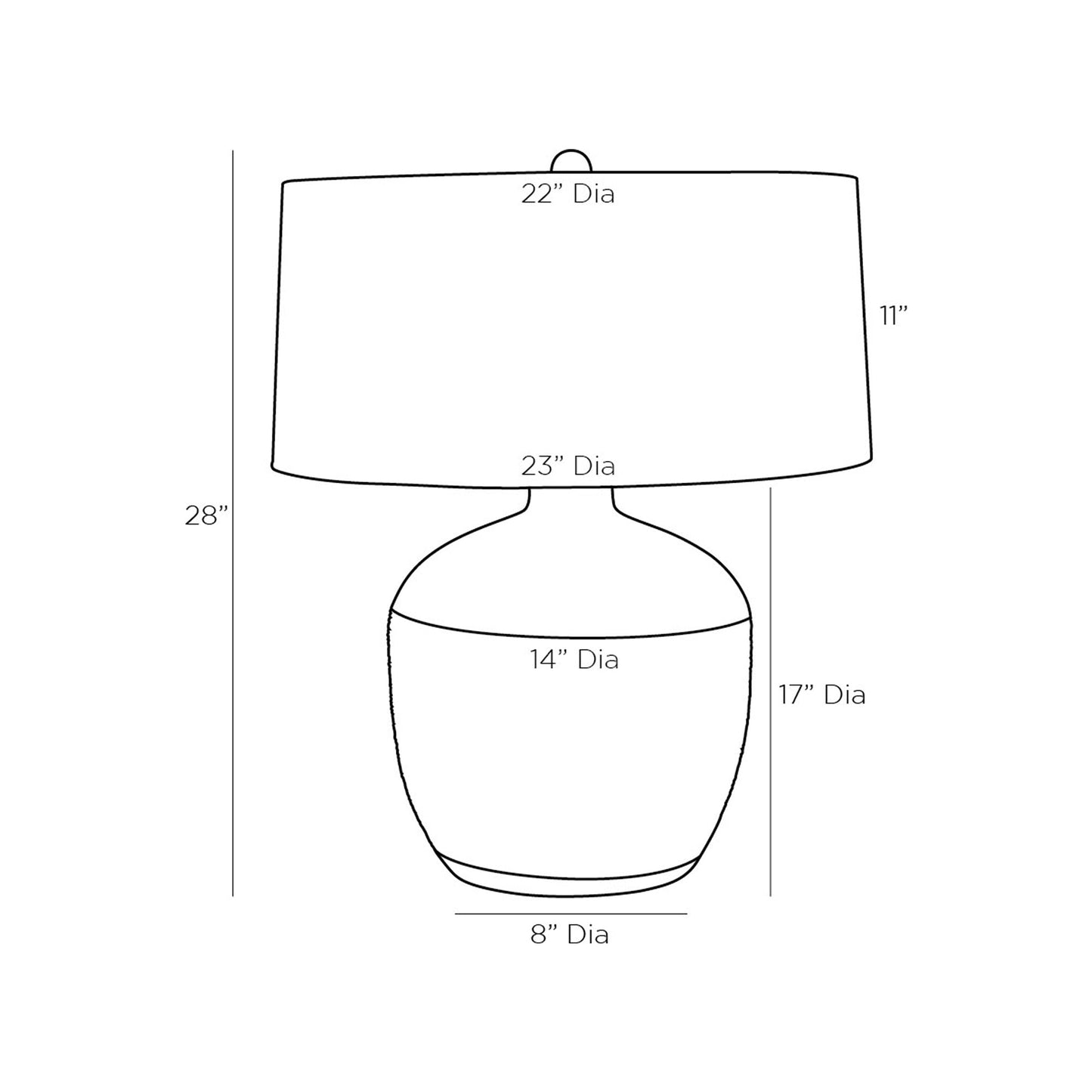 Navi Table Lamp - line drawing.