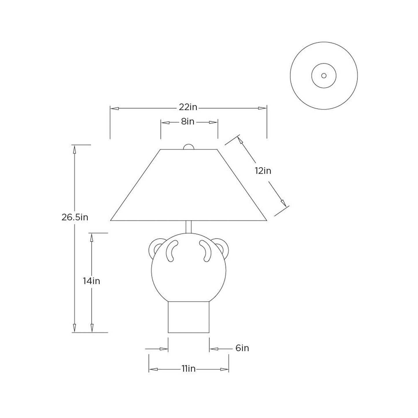 Neela Table Lamp - line drawing.