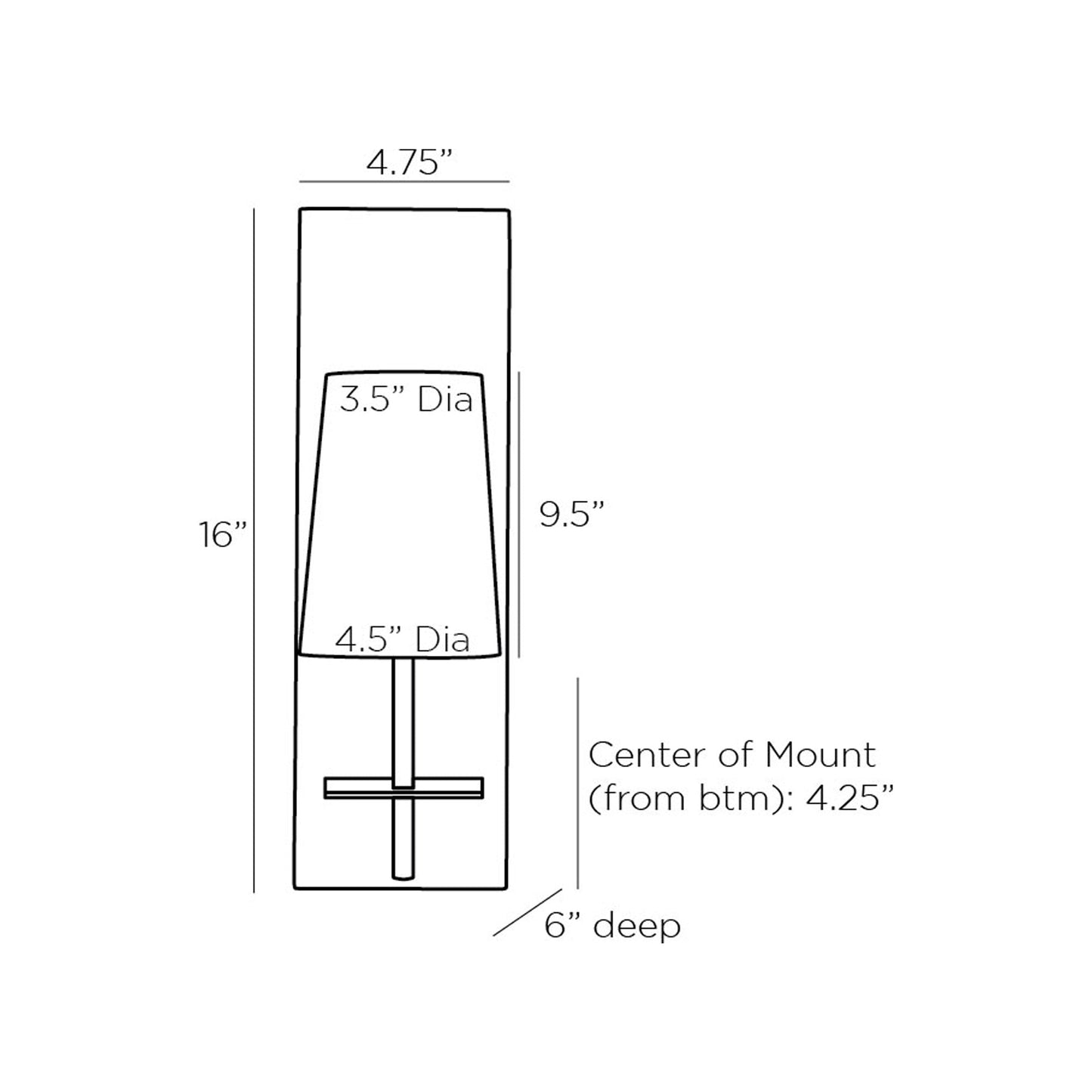 Neo Wall Light - line drawing.
