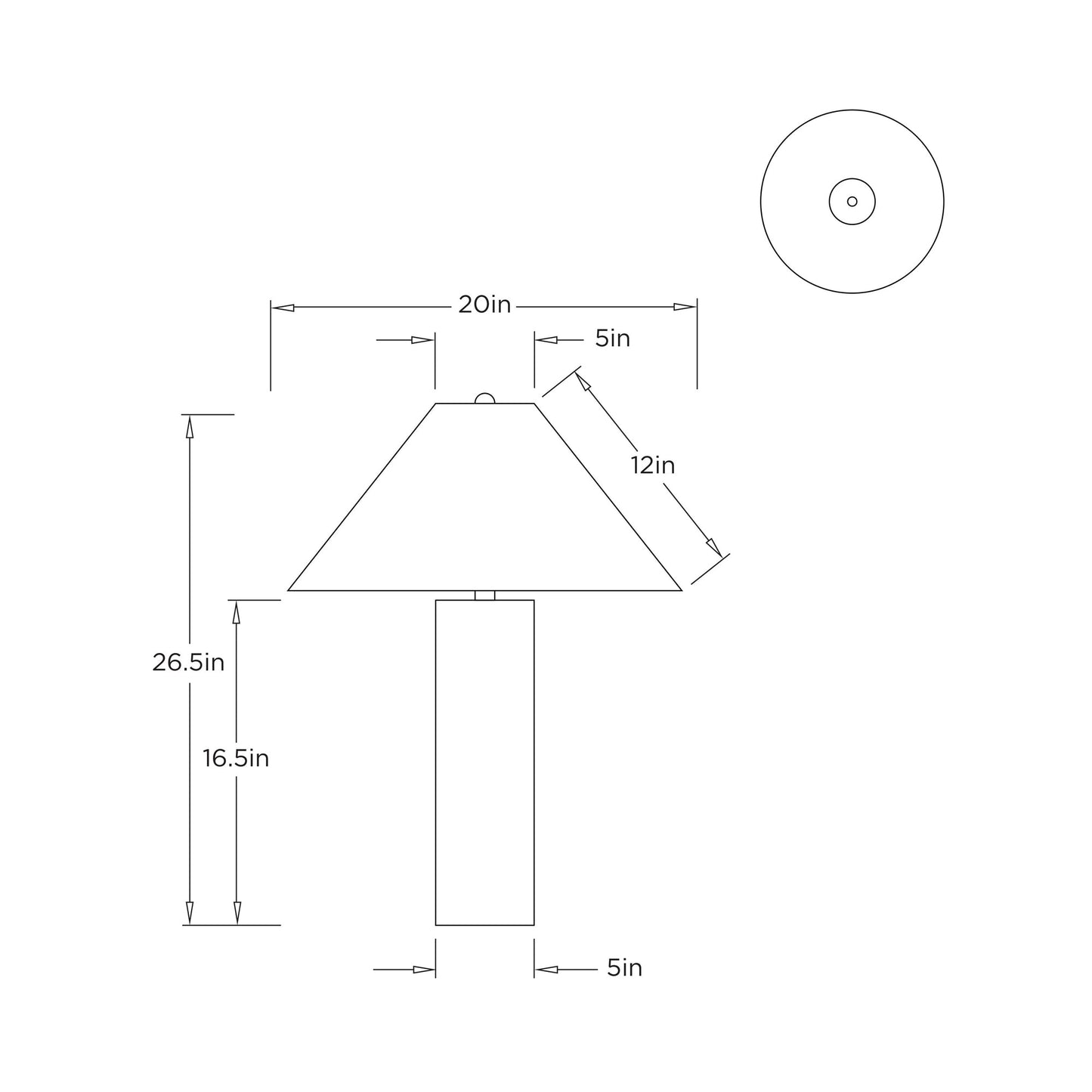Nicoline Table Lamp - line drawing.