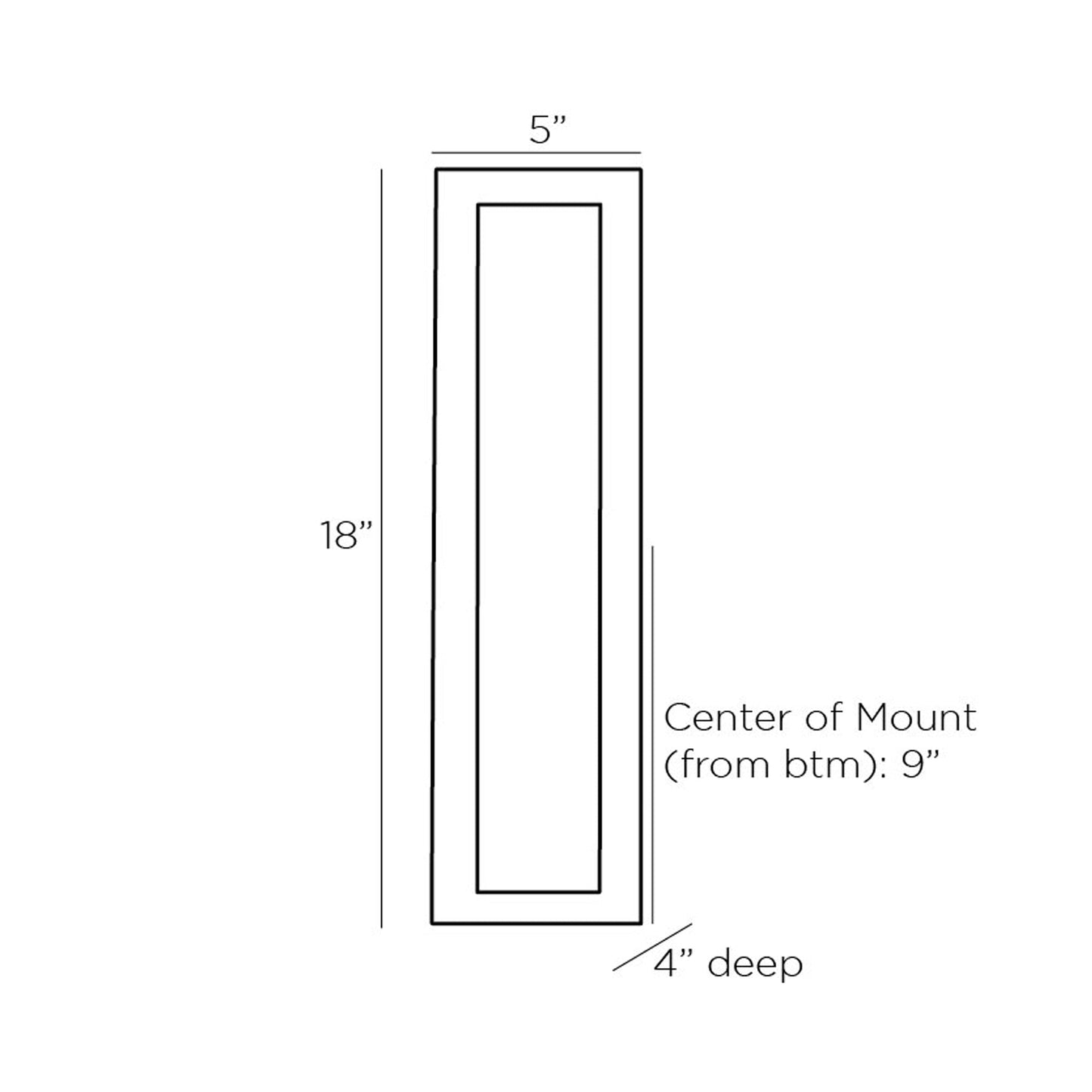 Ozona LED Wall Light - line drawing.