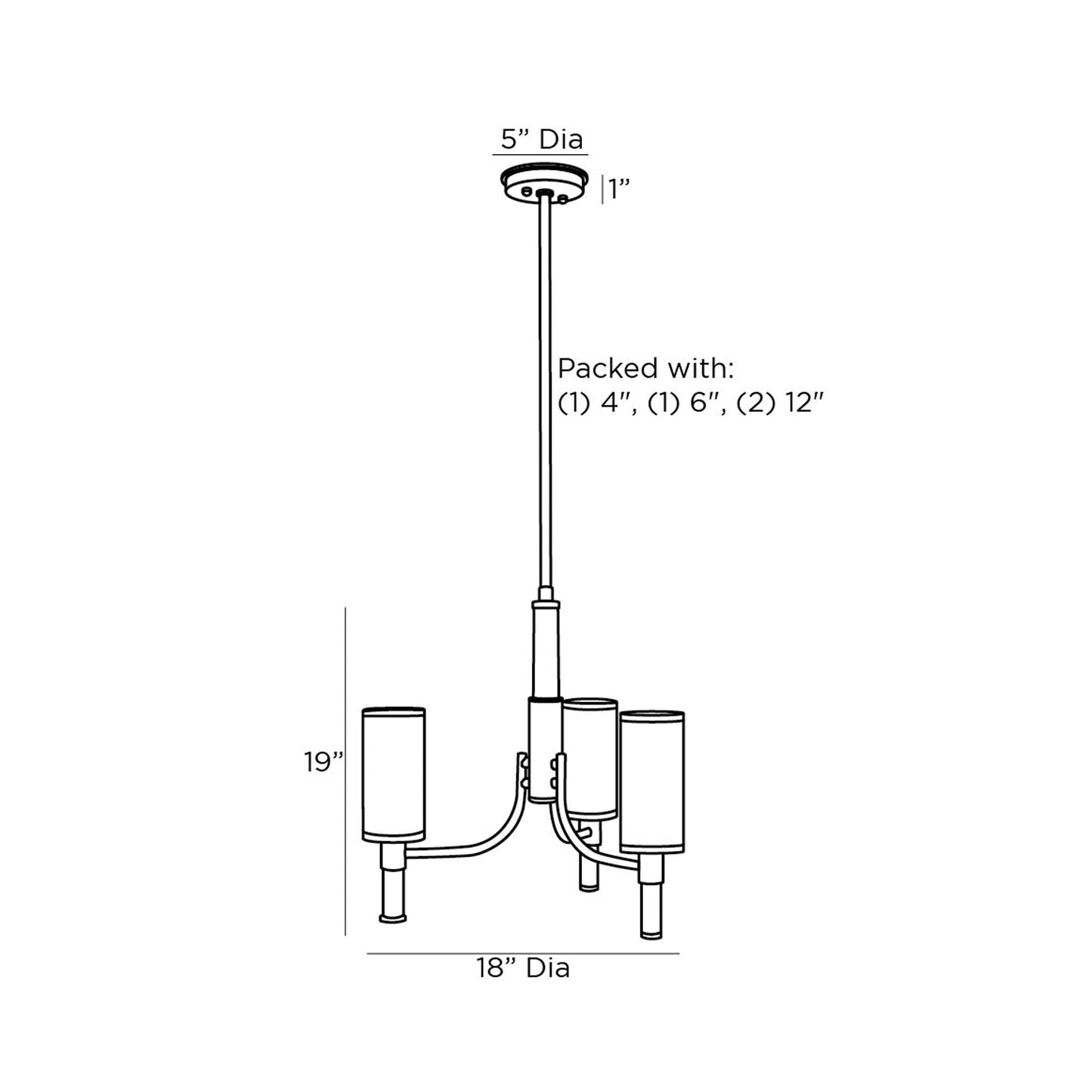 Paulino Chandelier - line drawing.