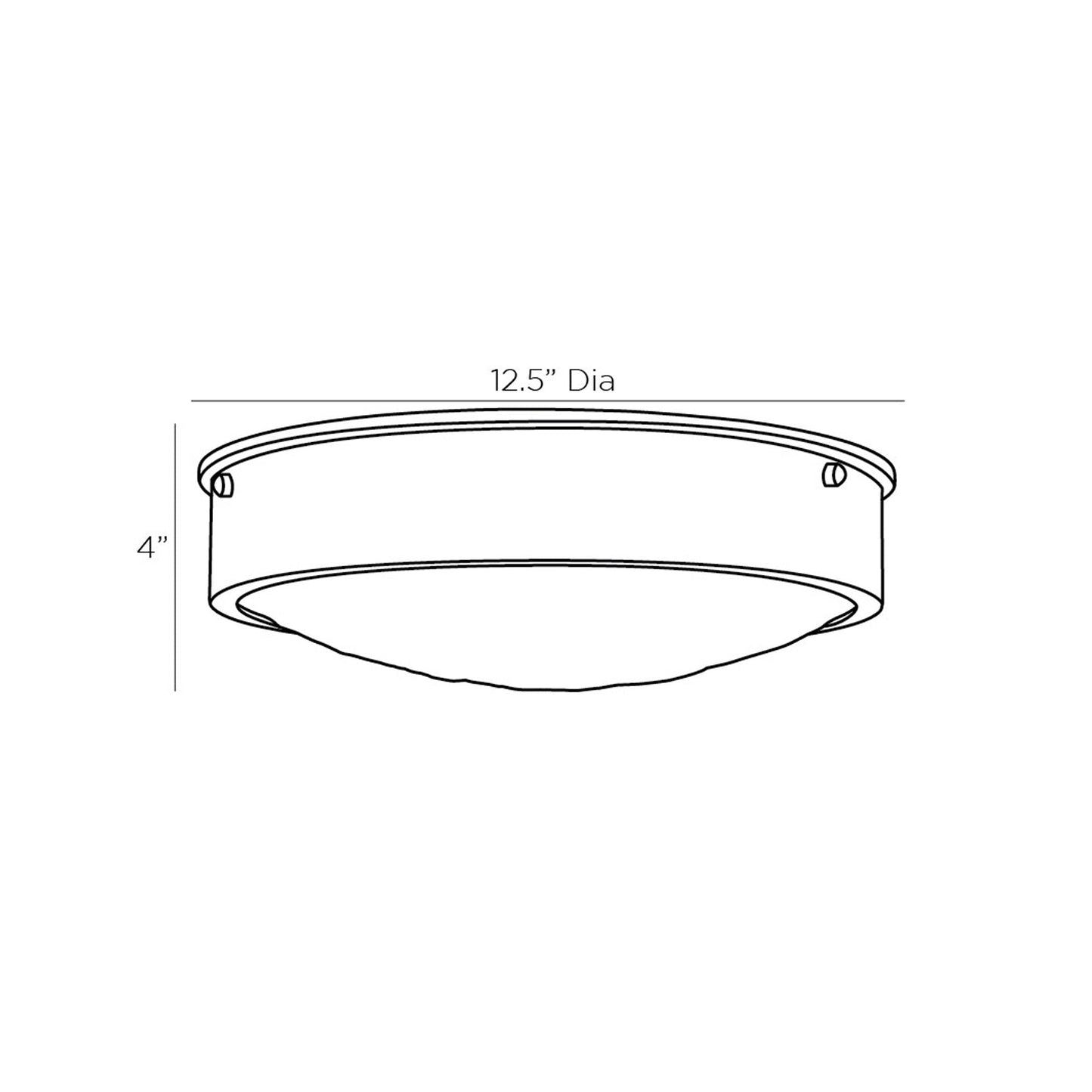 Pietro LED Flush Mount Ceiling Light - line drawing.