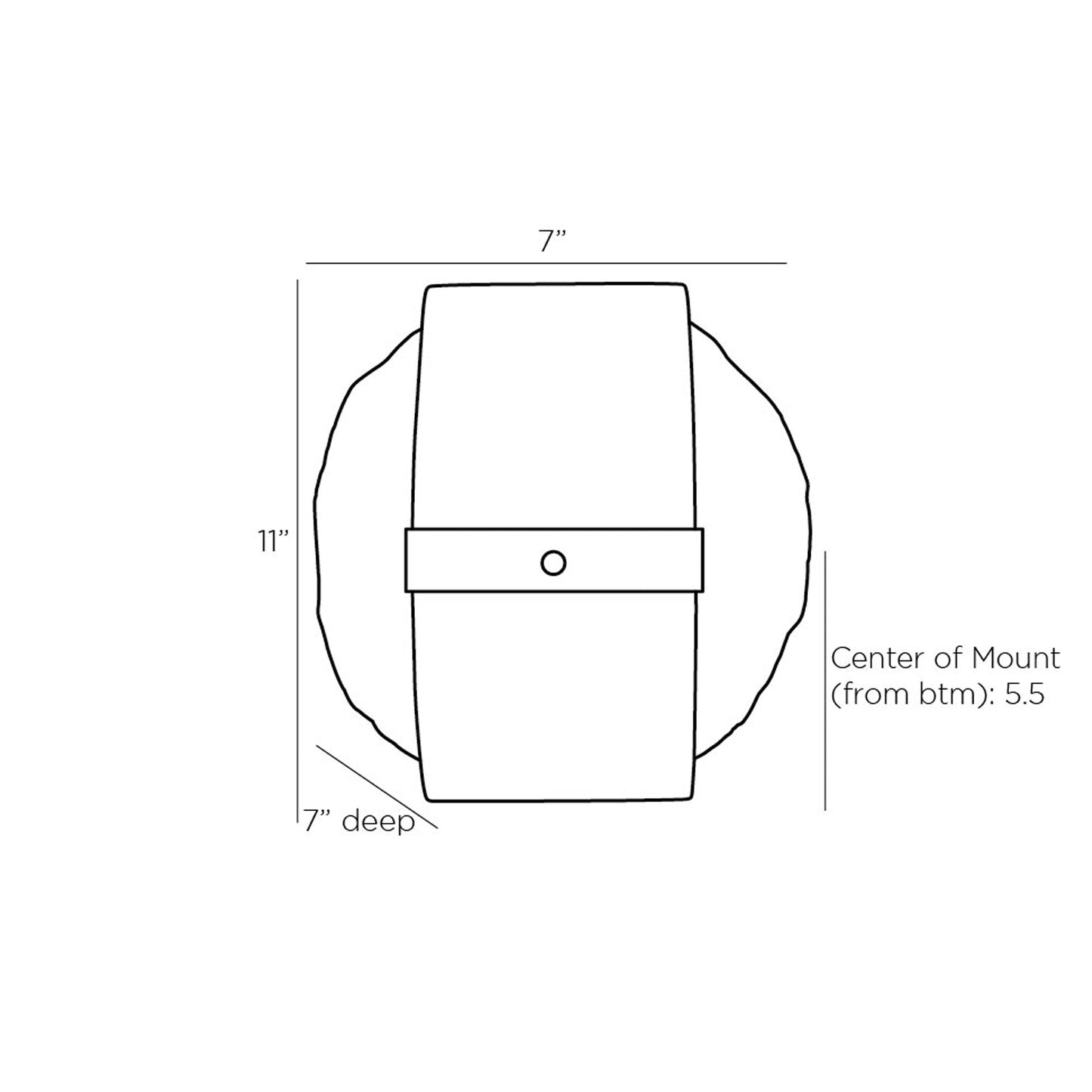 Pietro LED Wall Light - line drawing.