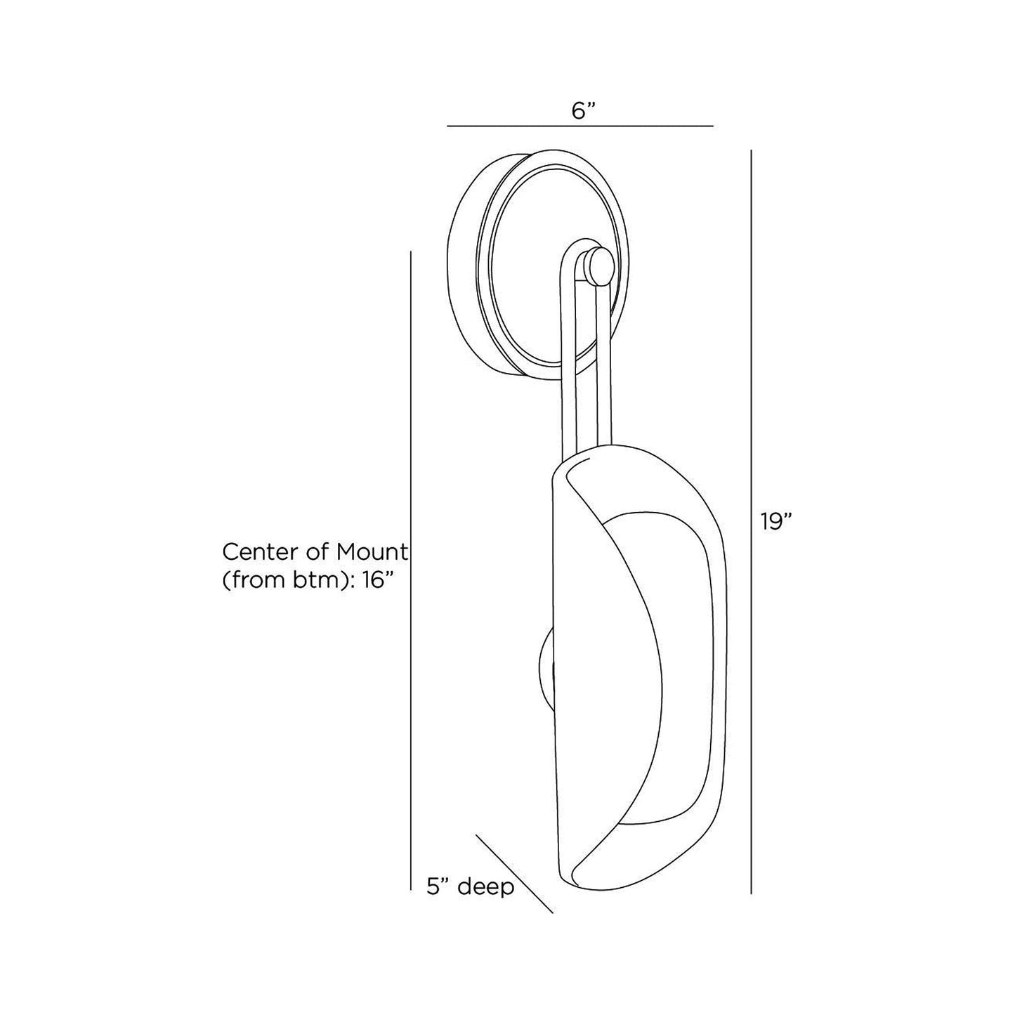 Roll LED Bath Vanity Light - line drawing.