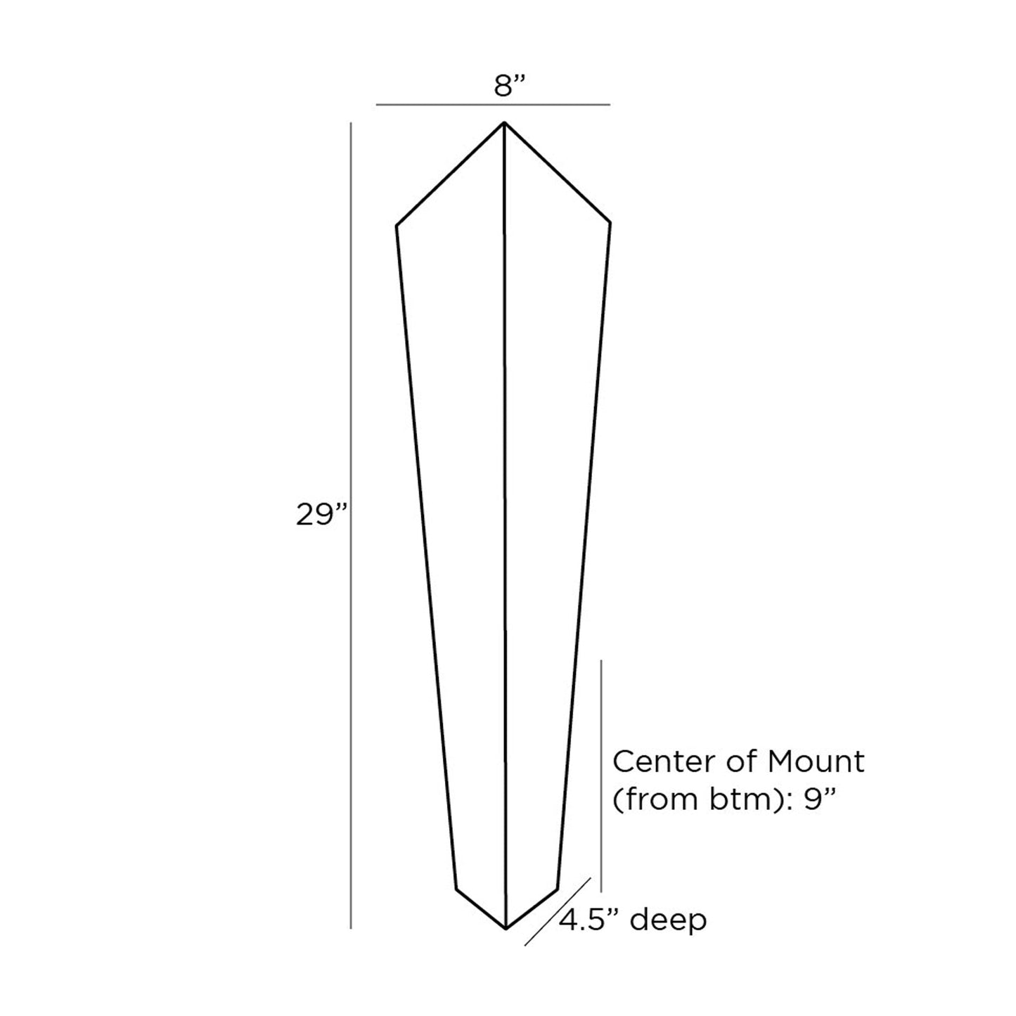 Salvadoro Wall Light - line drawing.