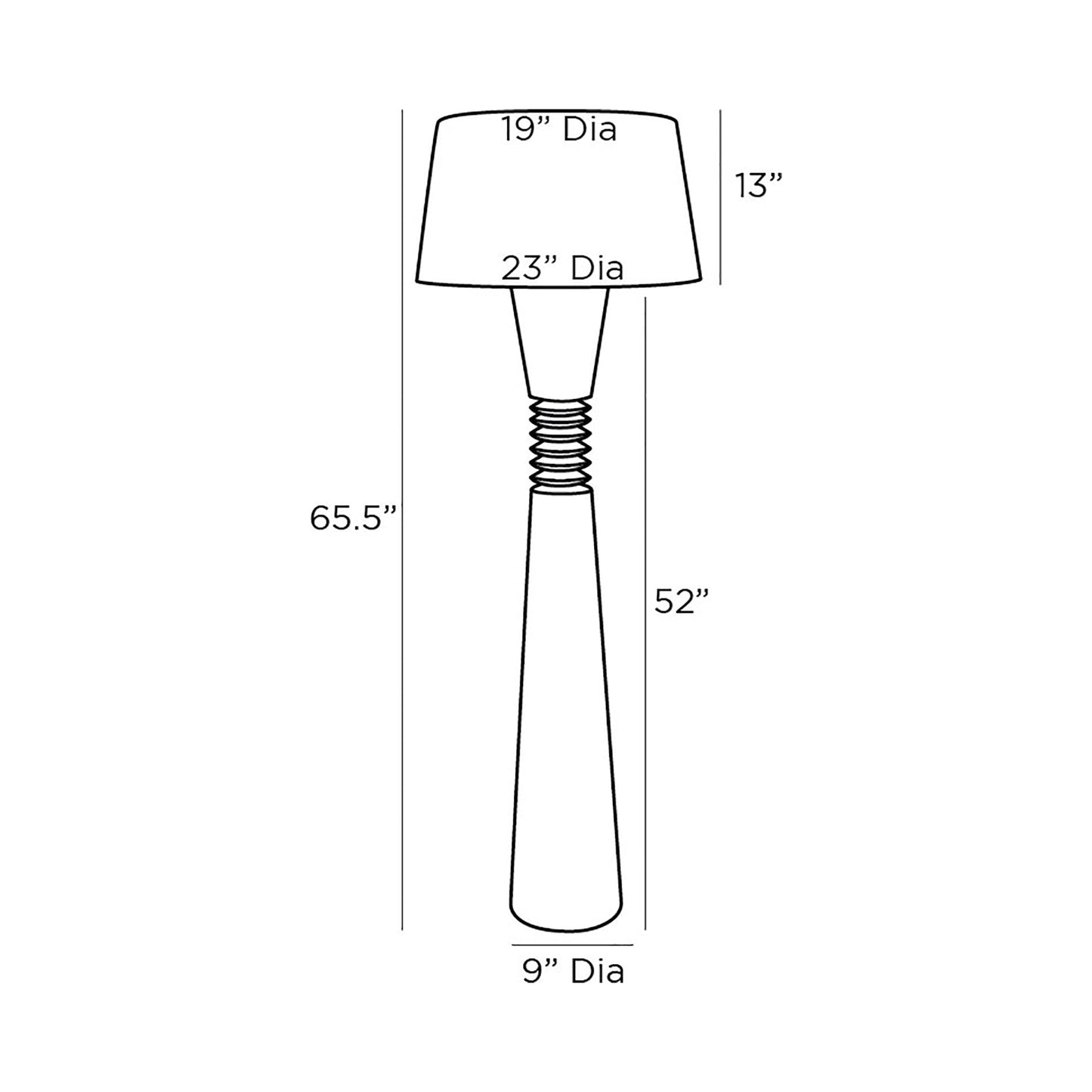 Sedona Floor Lamp - line drawing.