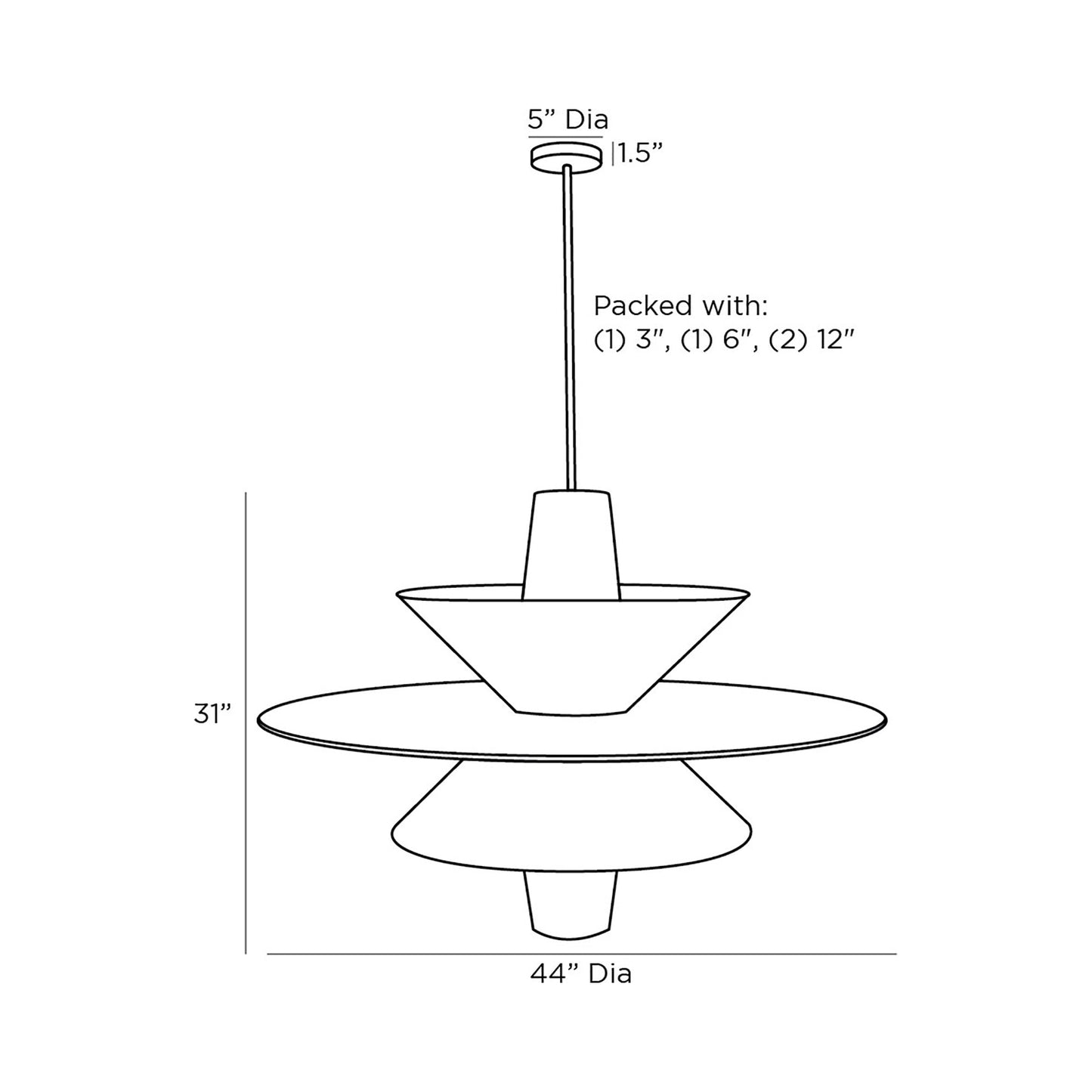 Shay Chandelier - line drawing.
