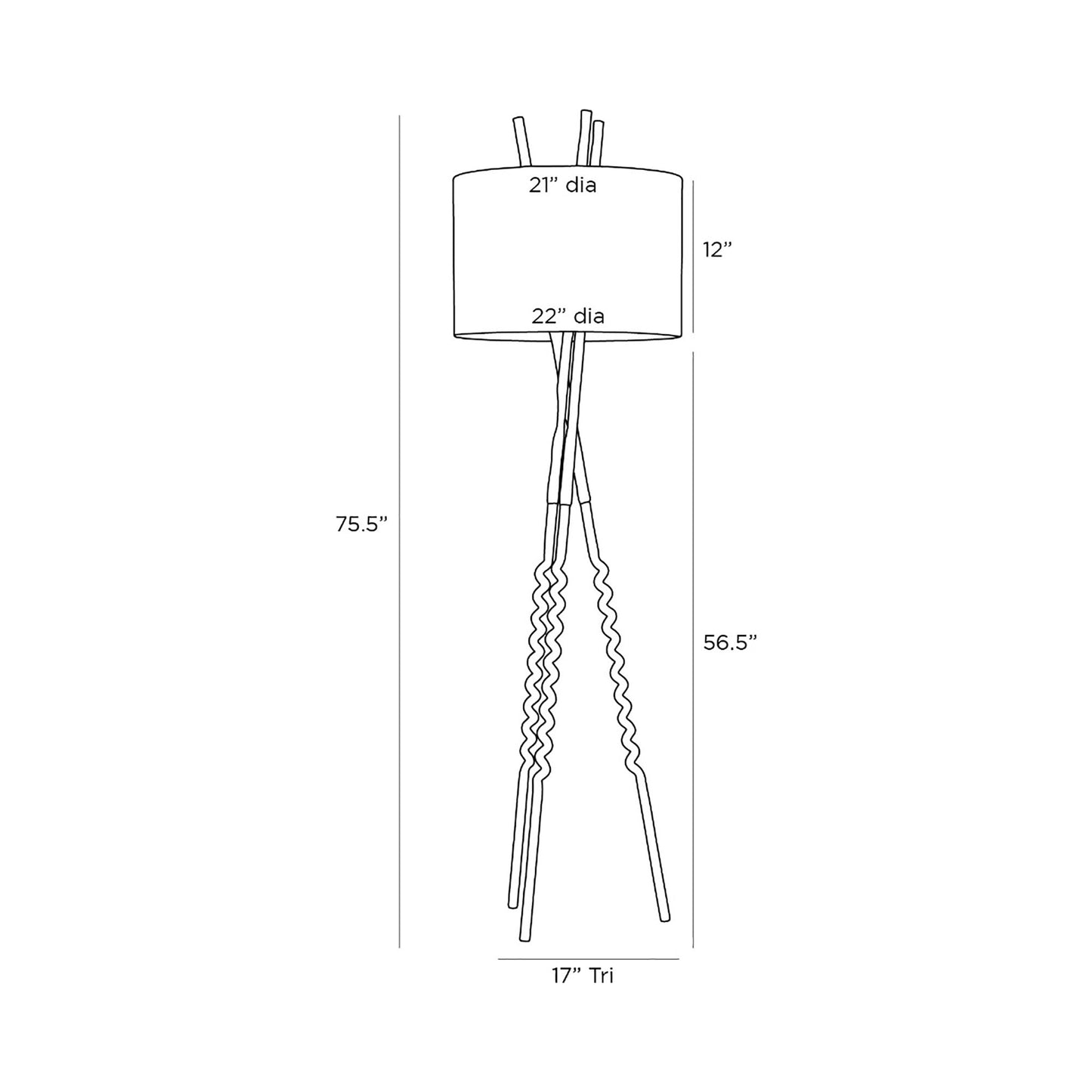 Shepherd's Floor Lamp - line drawing.