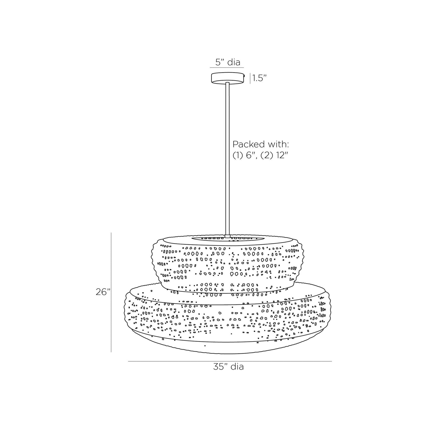 Tanya Chandelier - line drawing.