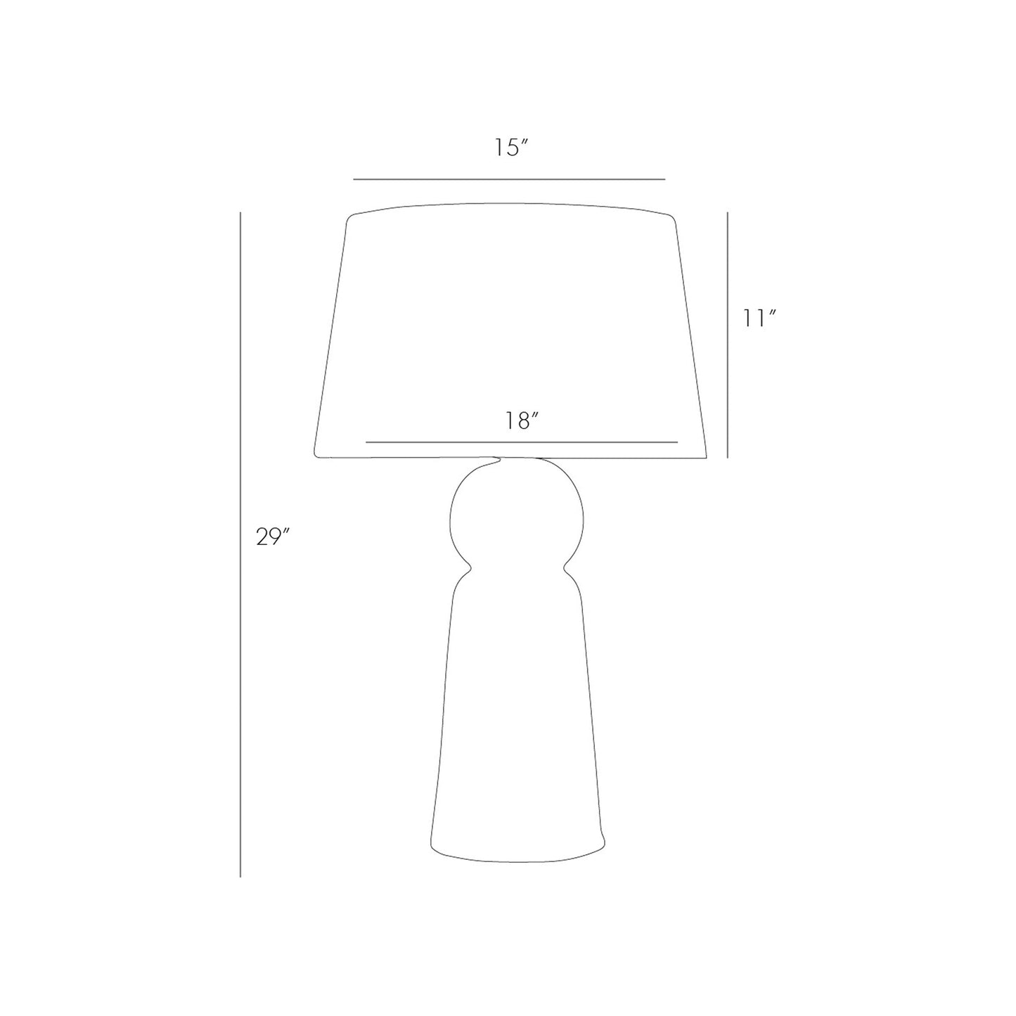 Tassel Table Lamp - line drawing.