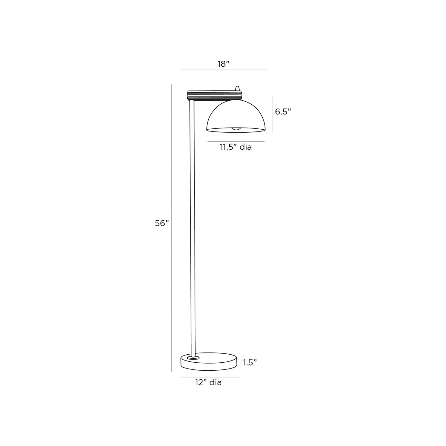 Thea Floor Lamp - line drawing.