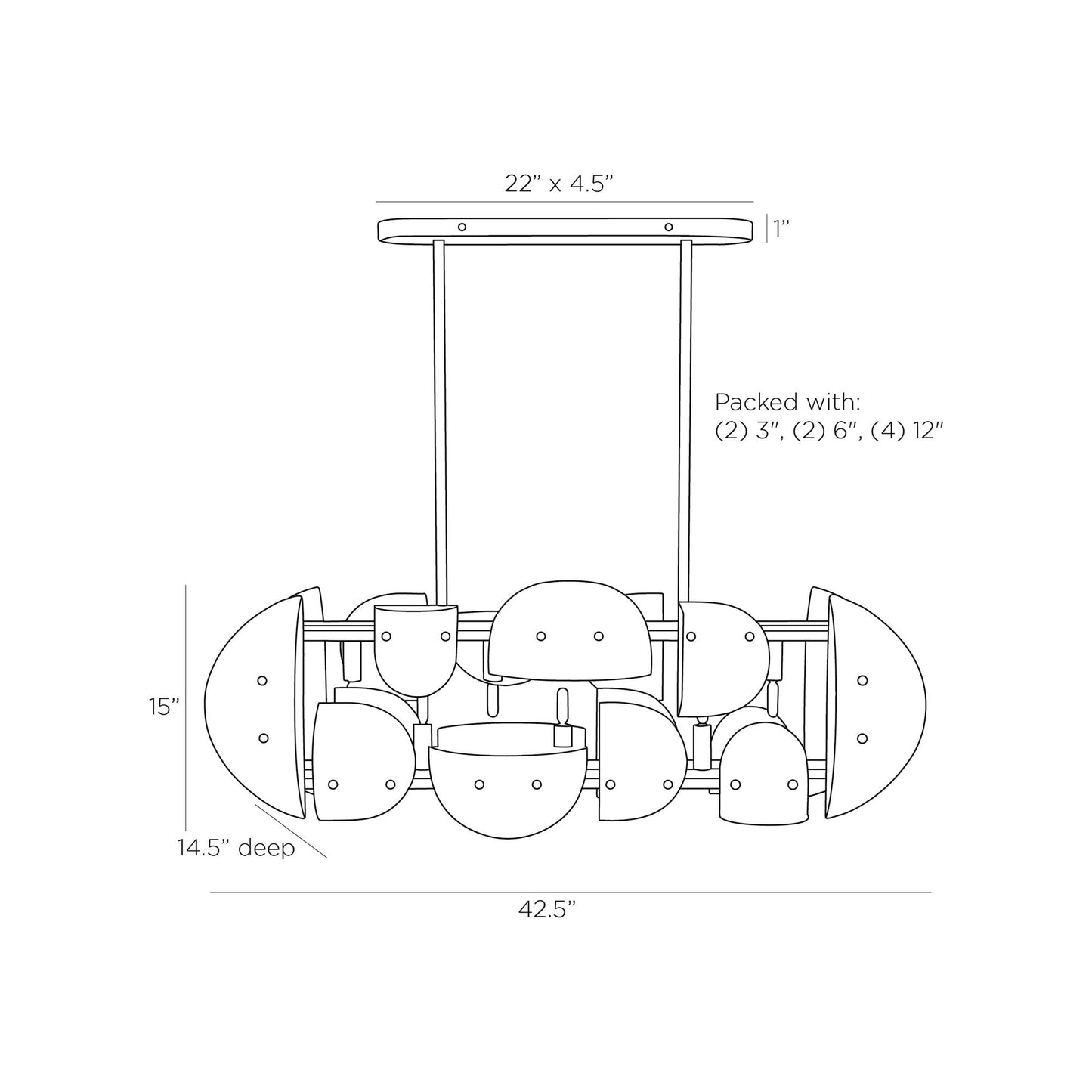 Tilley Chandelier - line drawing.