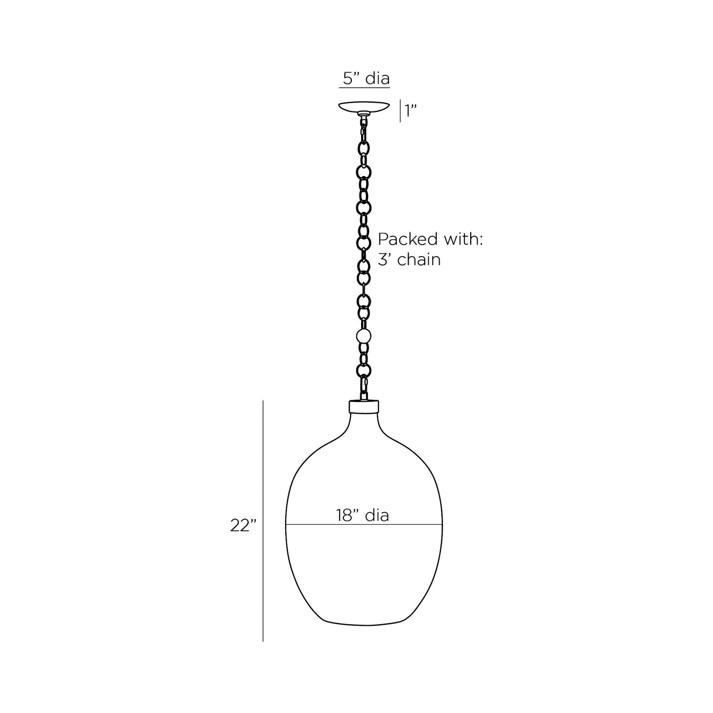 Trost Pendant Light - line drawing.