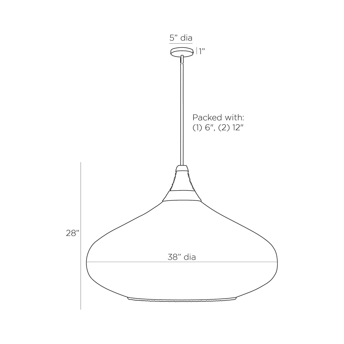 Tulum Pendant Light - line drawing.