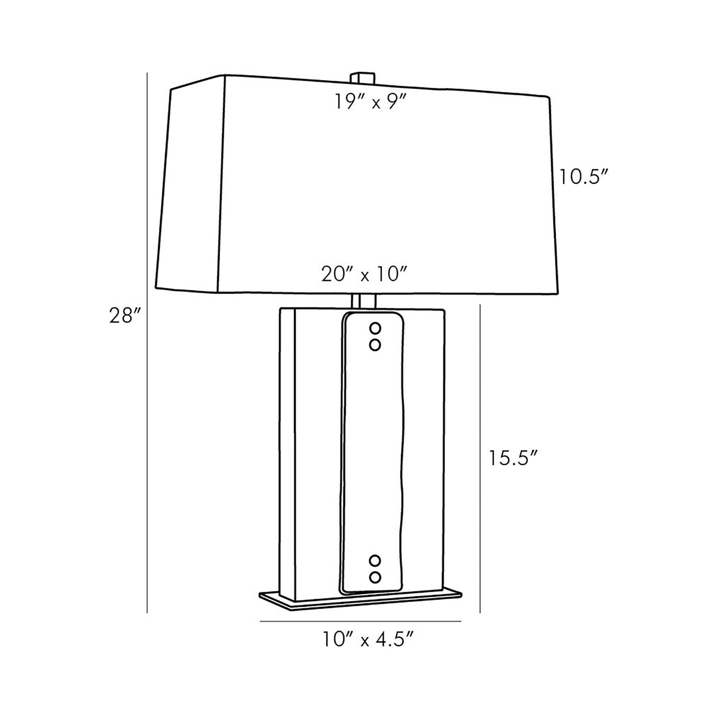 Uriah Table Lamp - line drawing.