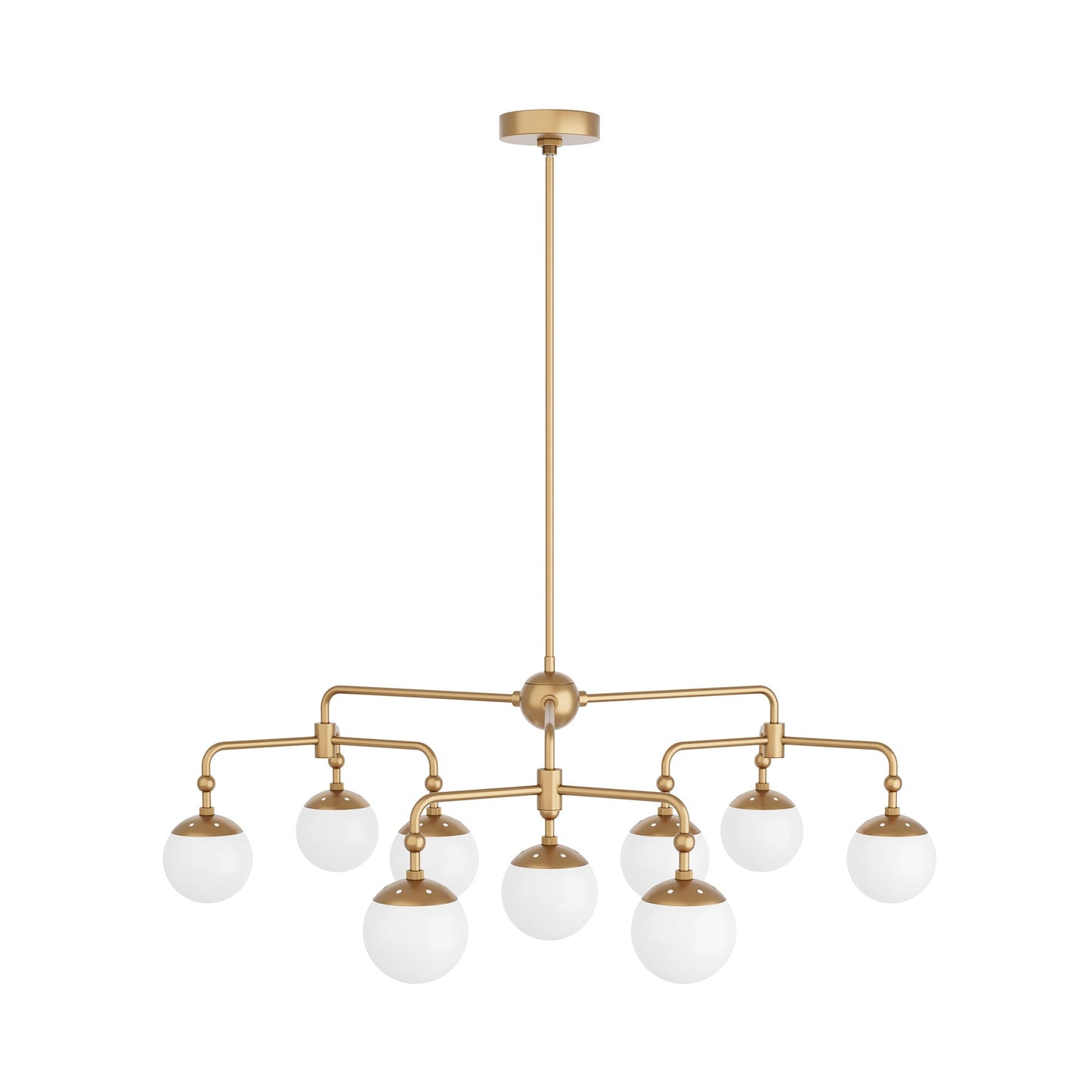 Utica Chandelier in Antique Brass.