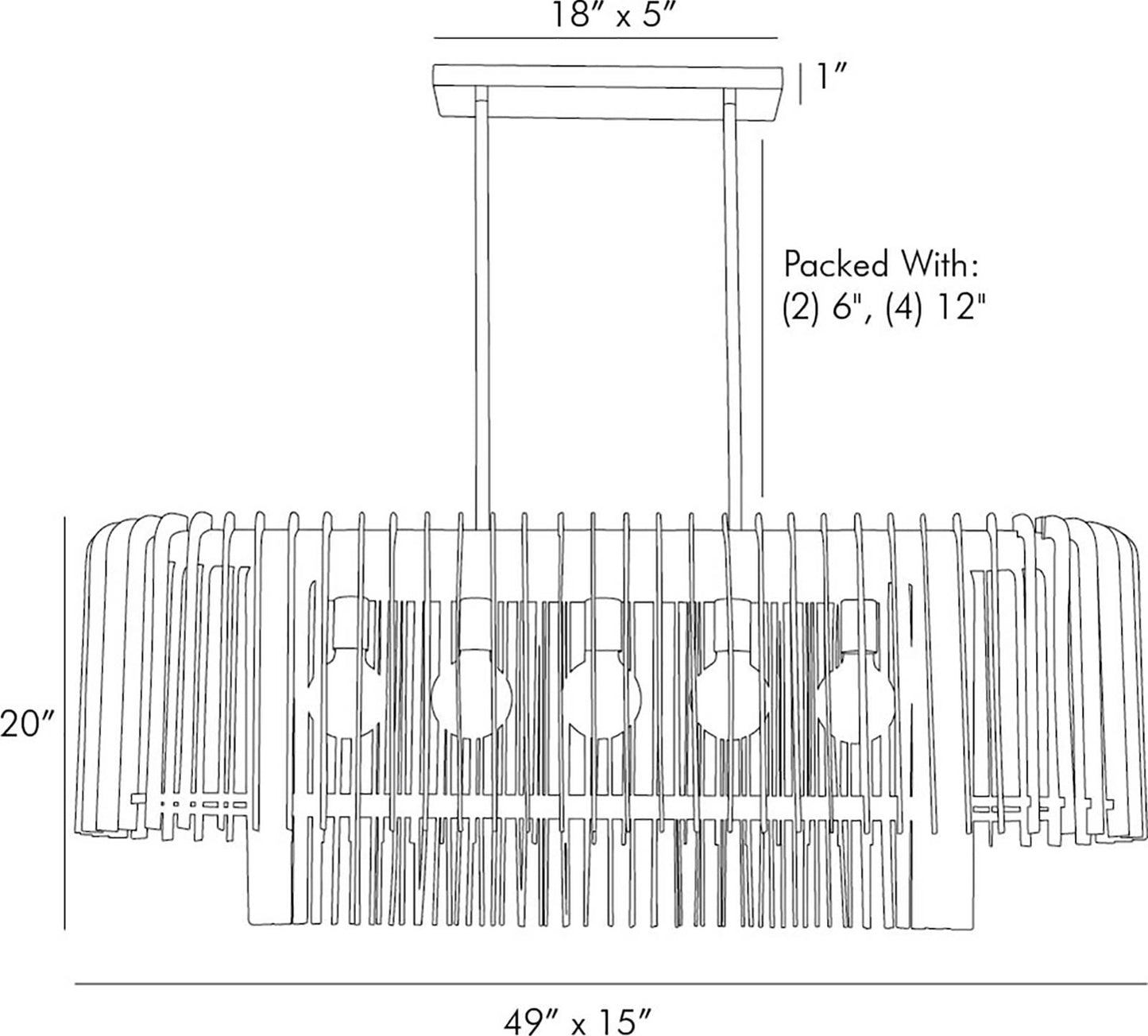 Valencia Chandelier - line drawing.