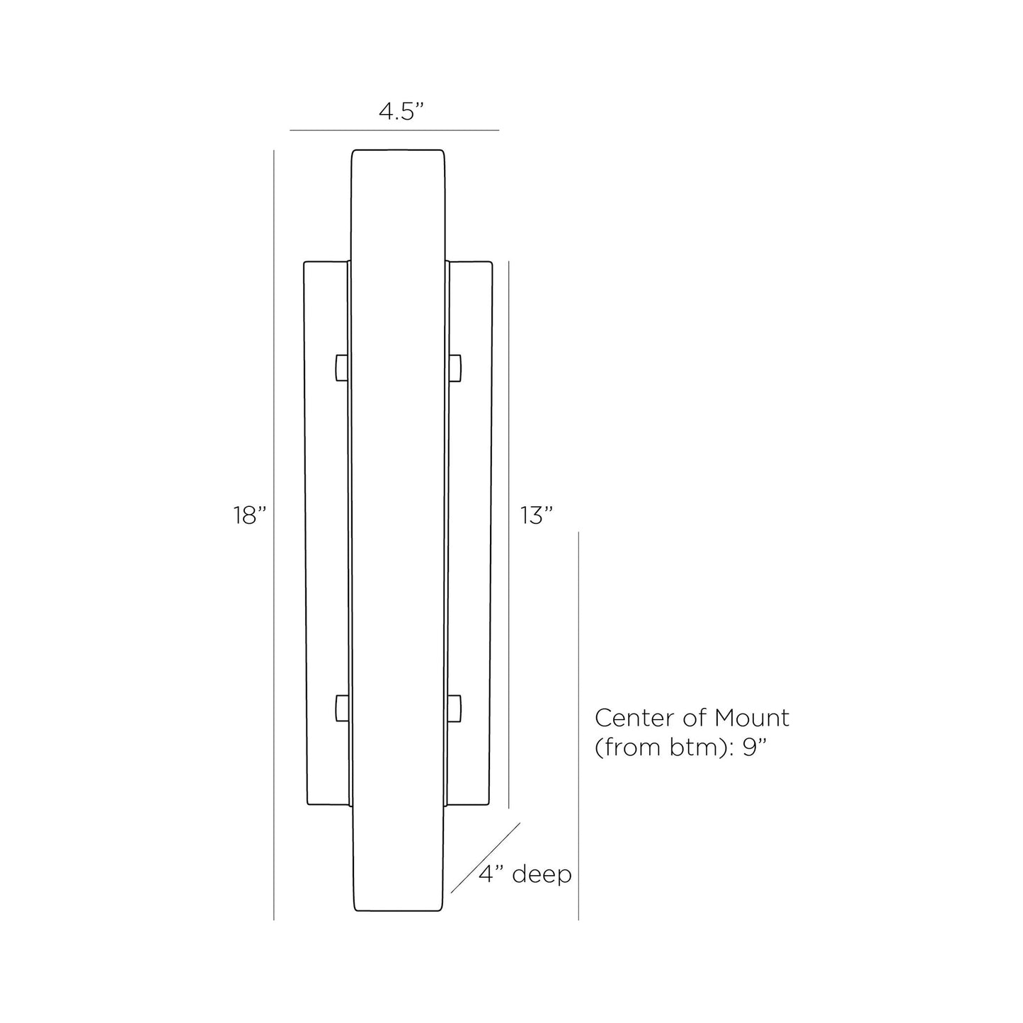 Velasco LED Wall Light - line drawing.