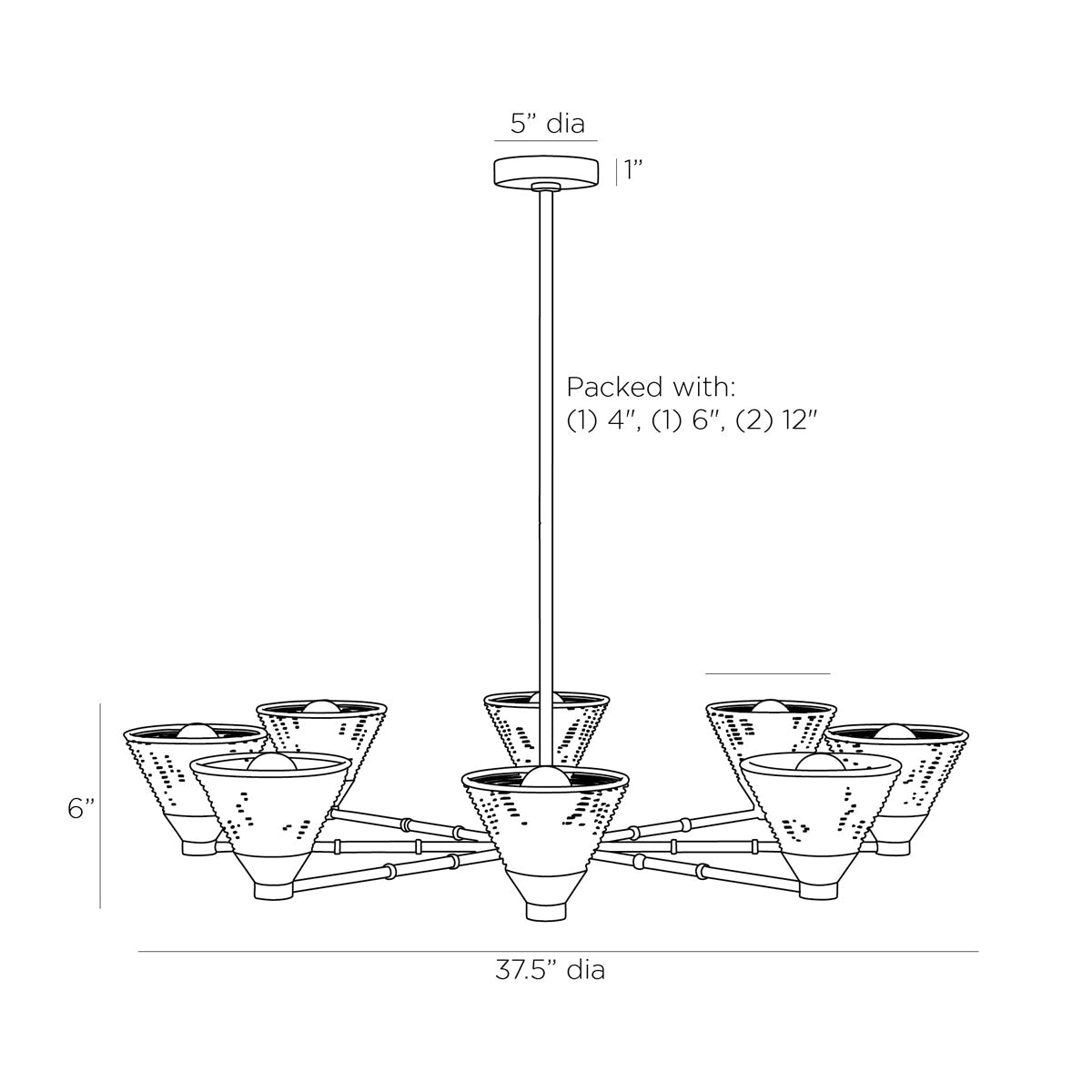 Ventura Chandelier - line drawing.