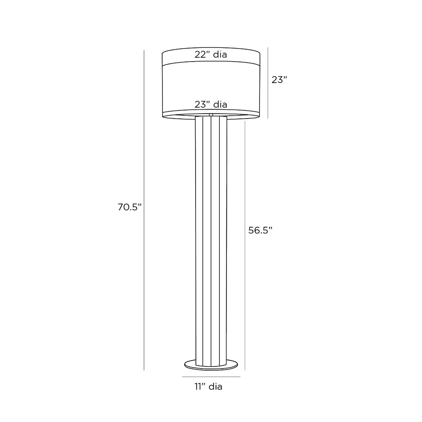 Warner Floor Lamp - line drawing.